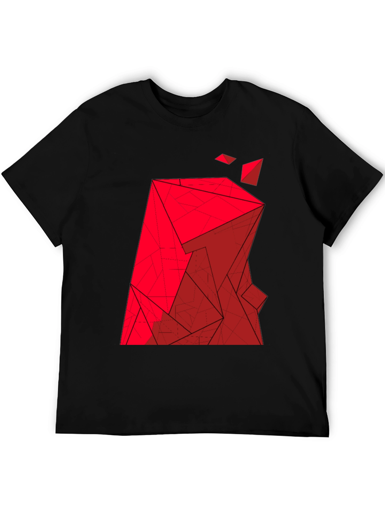 Abstract Geometric Red Graphic Tee