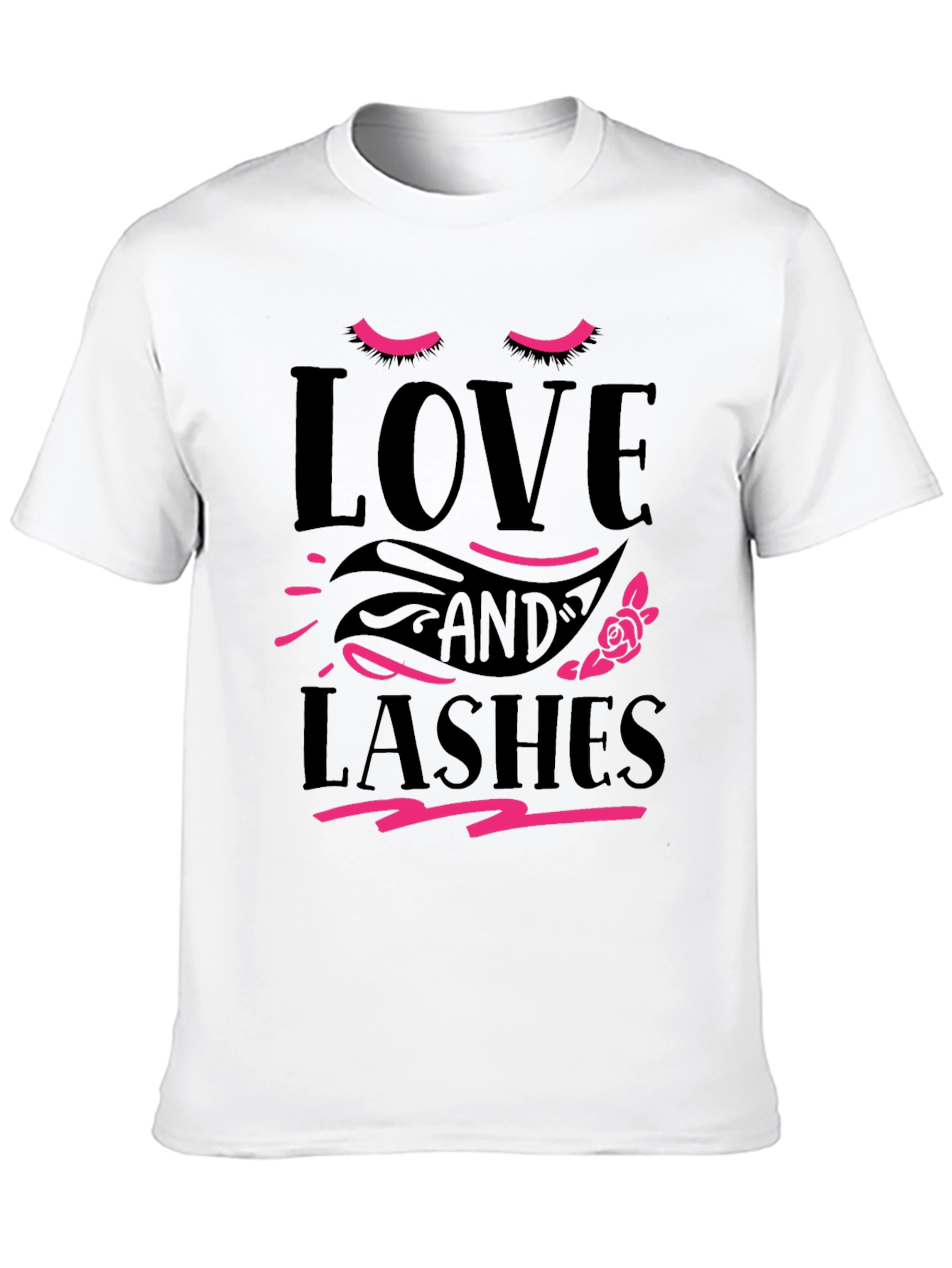 Love and Lashes Black Graphic Tee