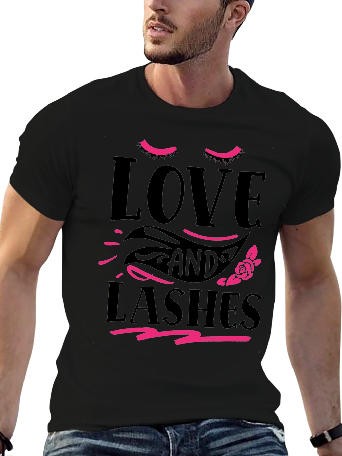Love and Lashes Black Graphic Tee