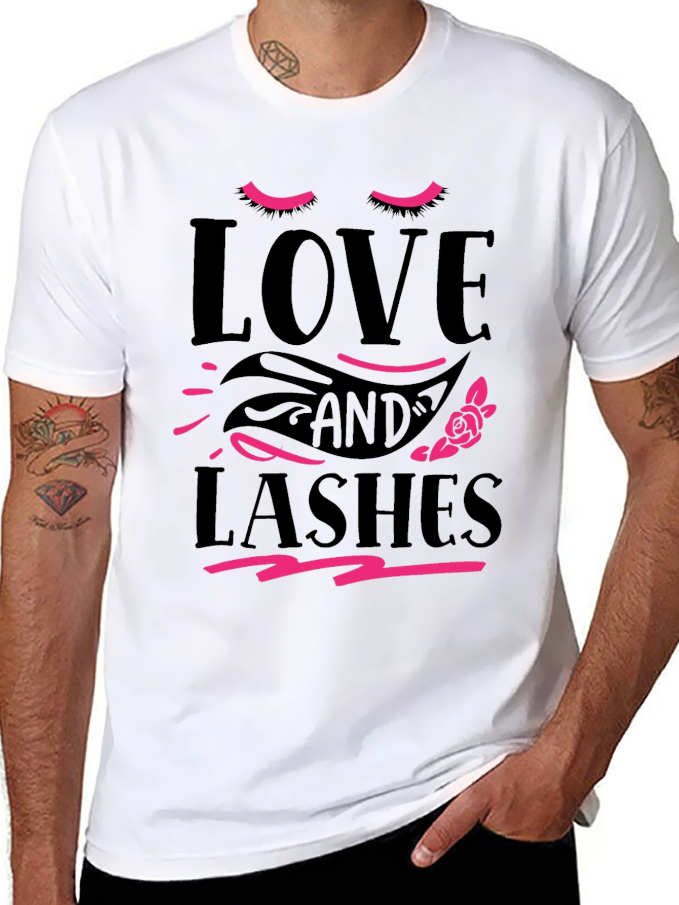 Love and Lashes Black Graphic Tee