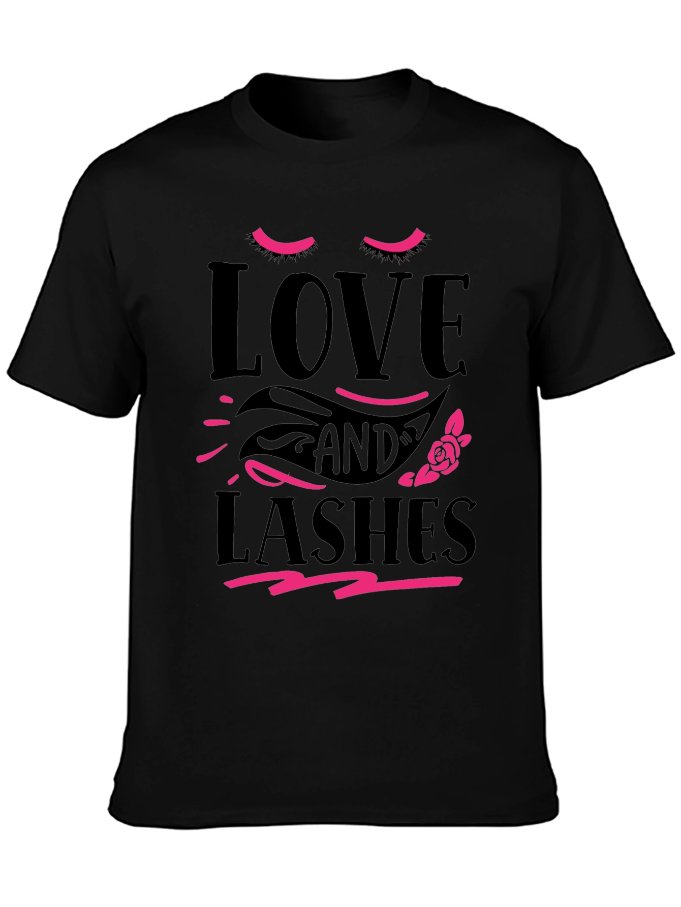 Love and Lashes Black Graphic Tee