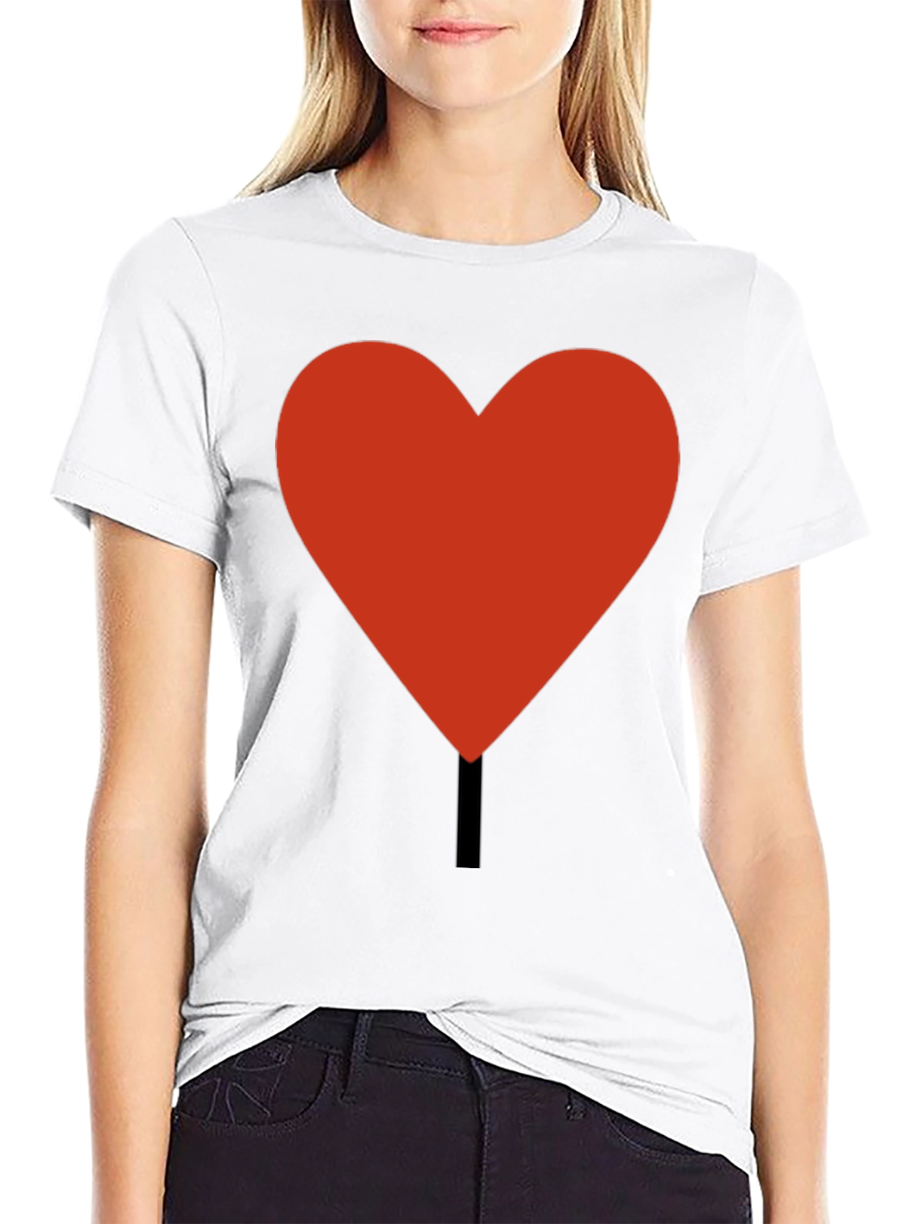Heart Graphic Tee - Casual Black T-Shirt