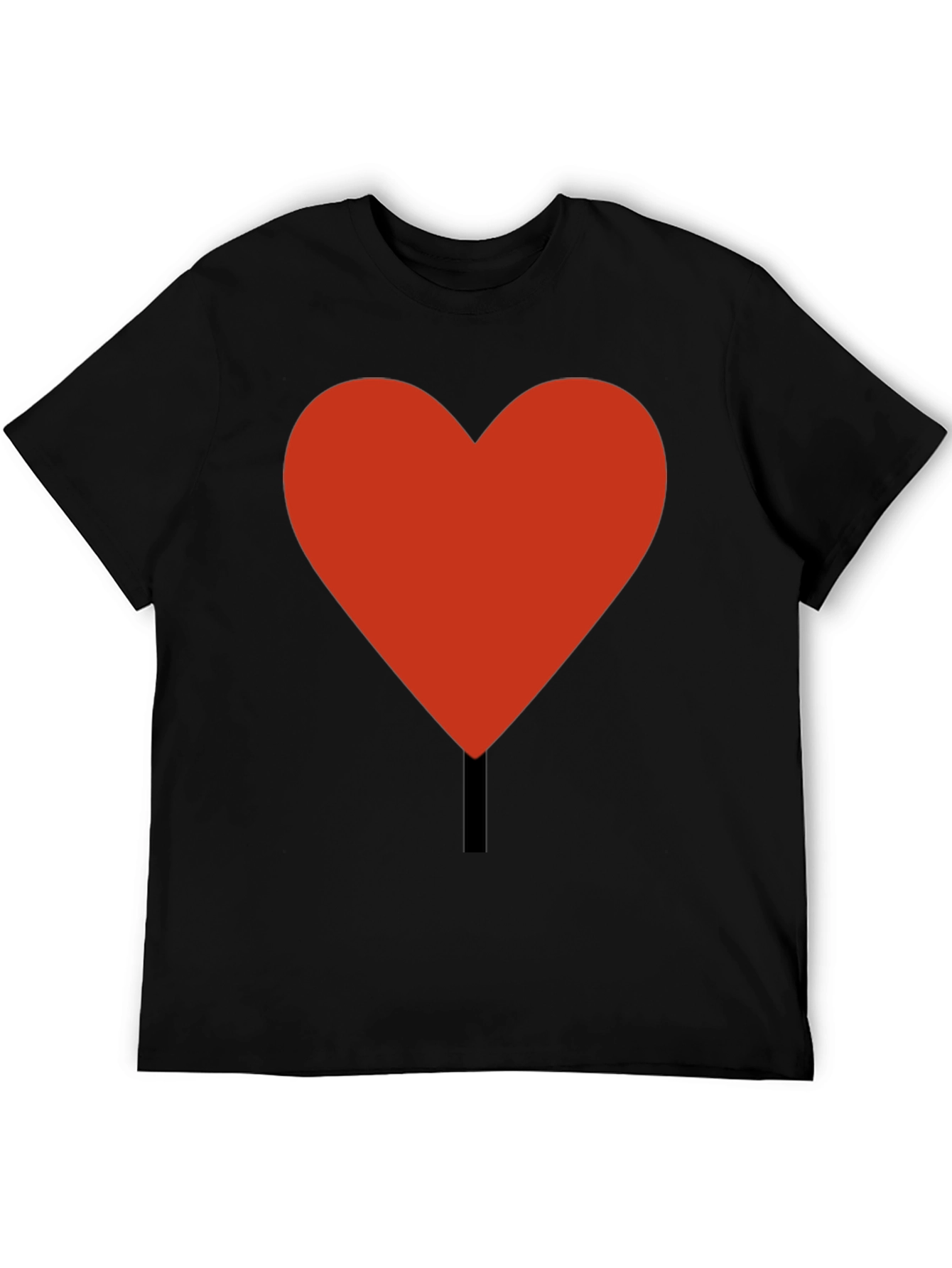 Heart Graphic Tee - Casual Black T-Shirt