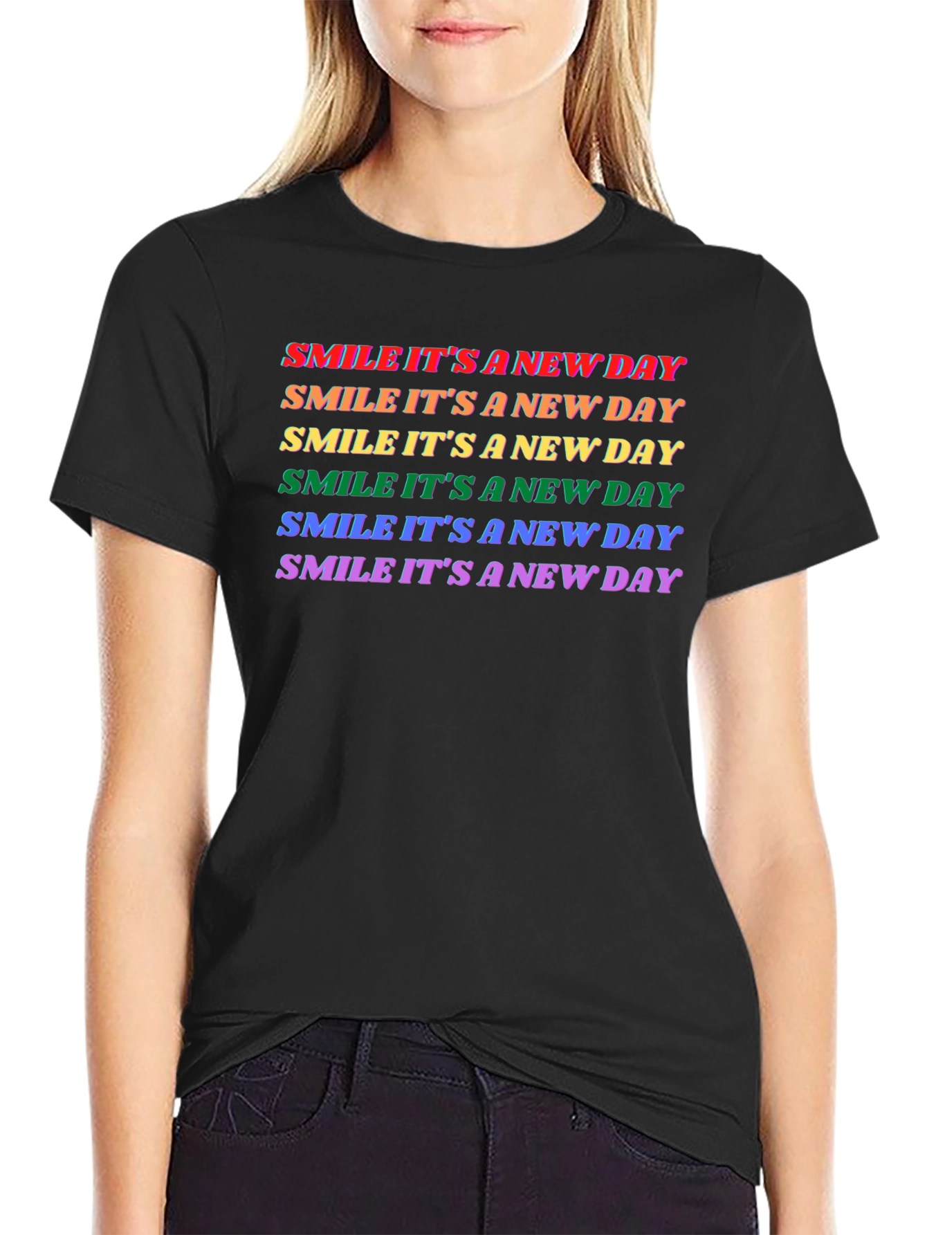 Smile Its a New Day Rainbow T-Shirt