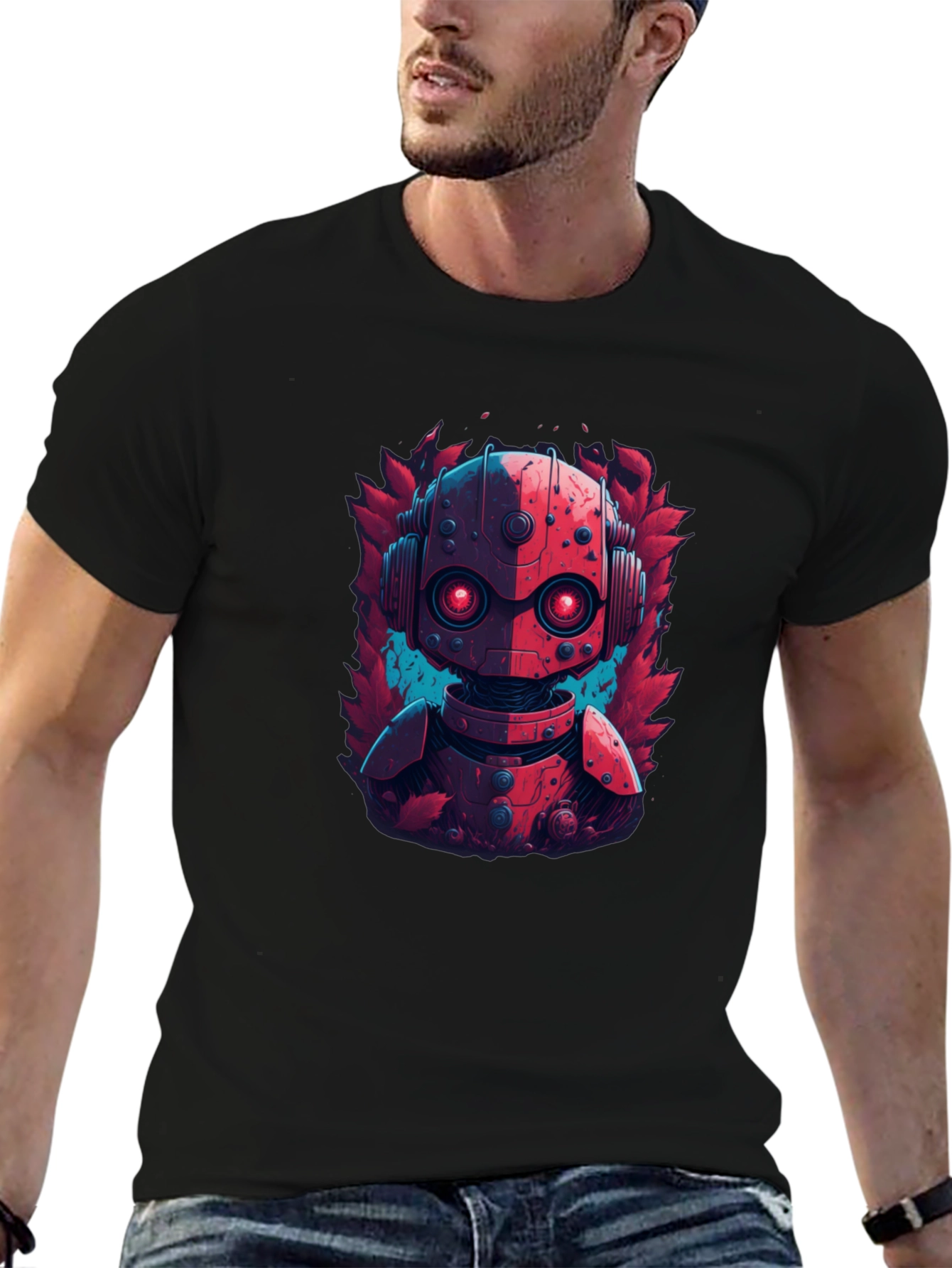 Robot Graphic Tee - Cool Design