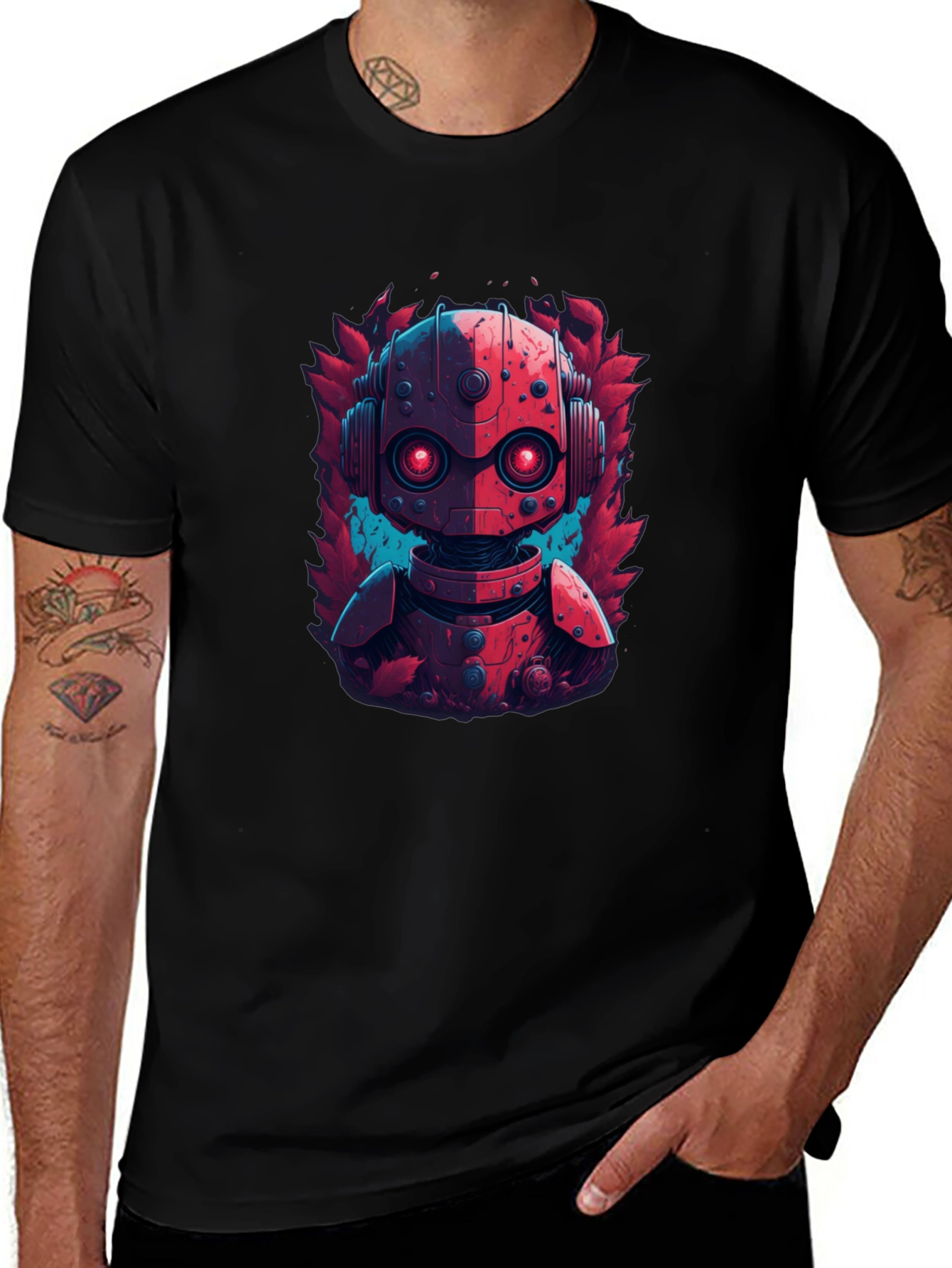 Robot Graphic Tee - Cool Design
