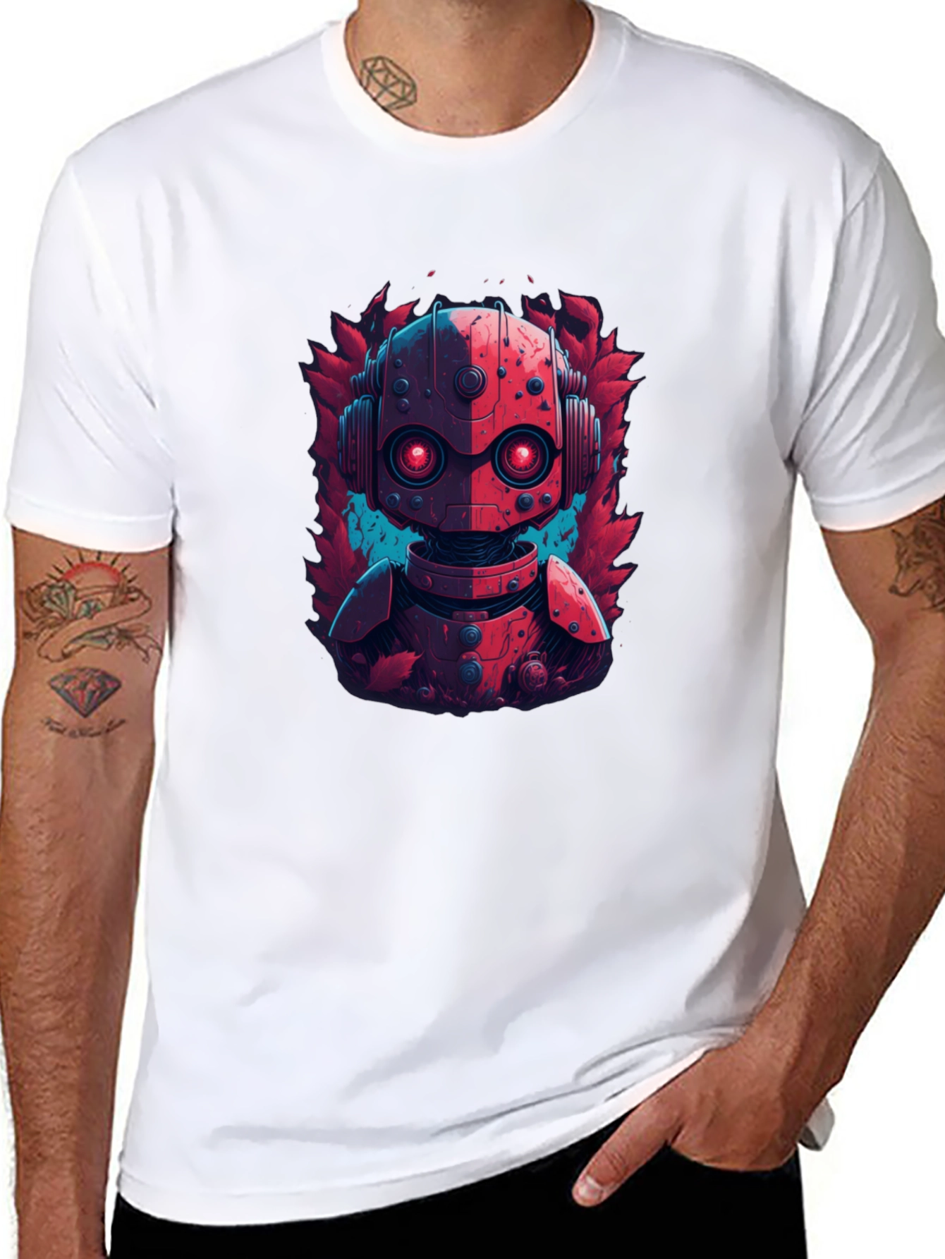 Robot Graphic Tee - Cool Design