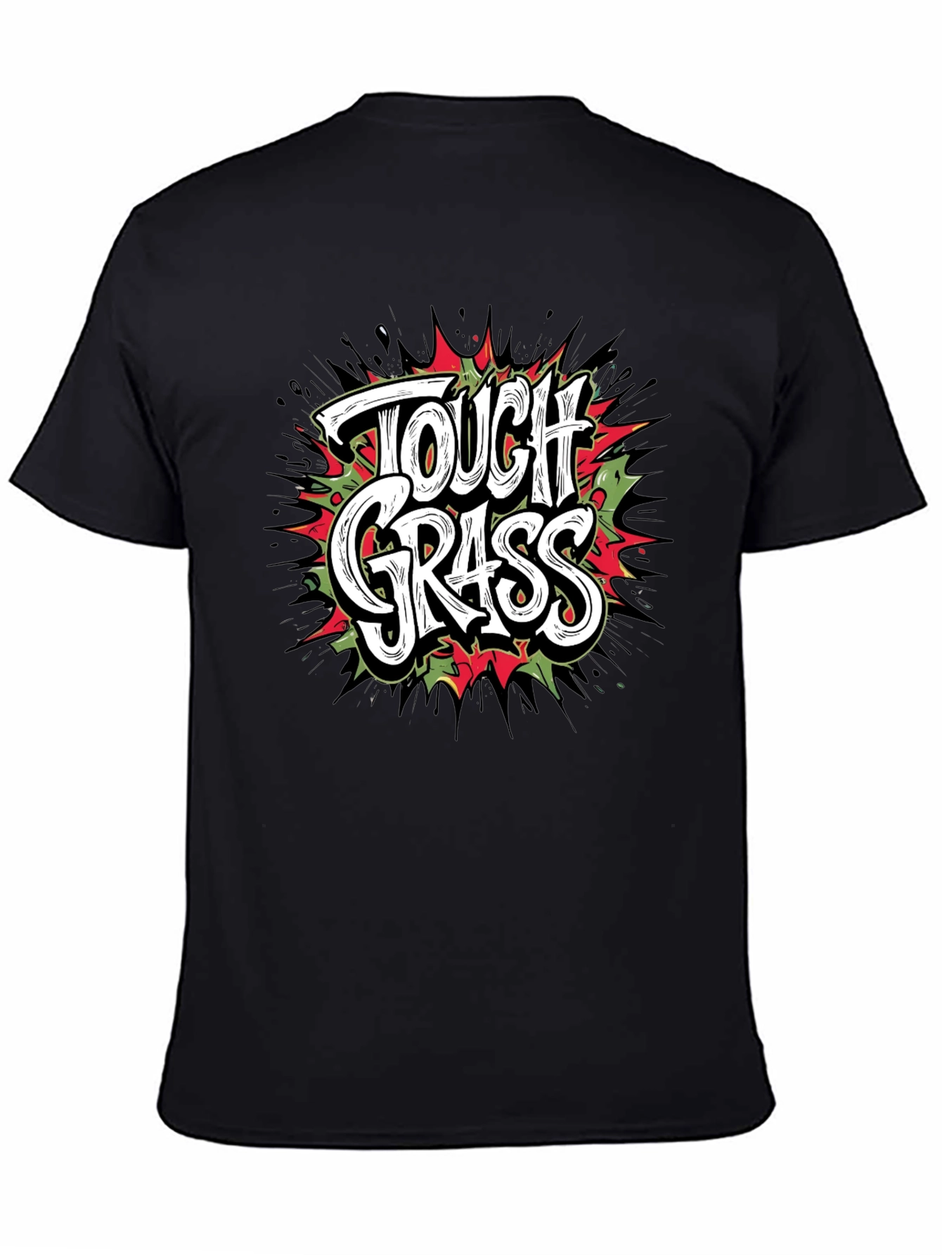 Tough Grass Graphic T-Shirt - Black Crew Neck Tee