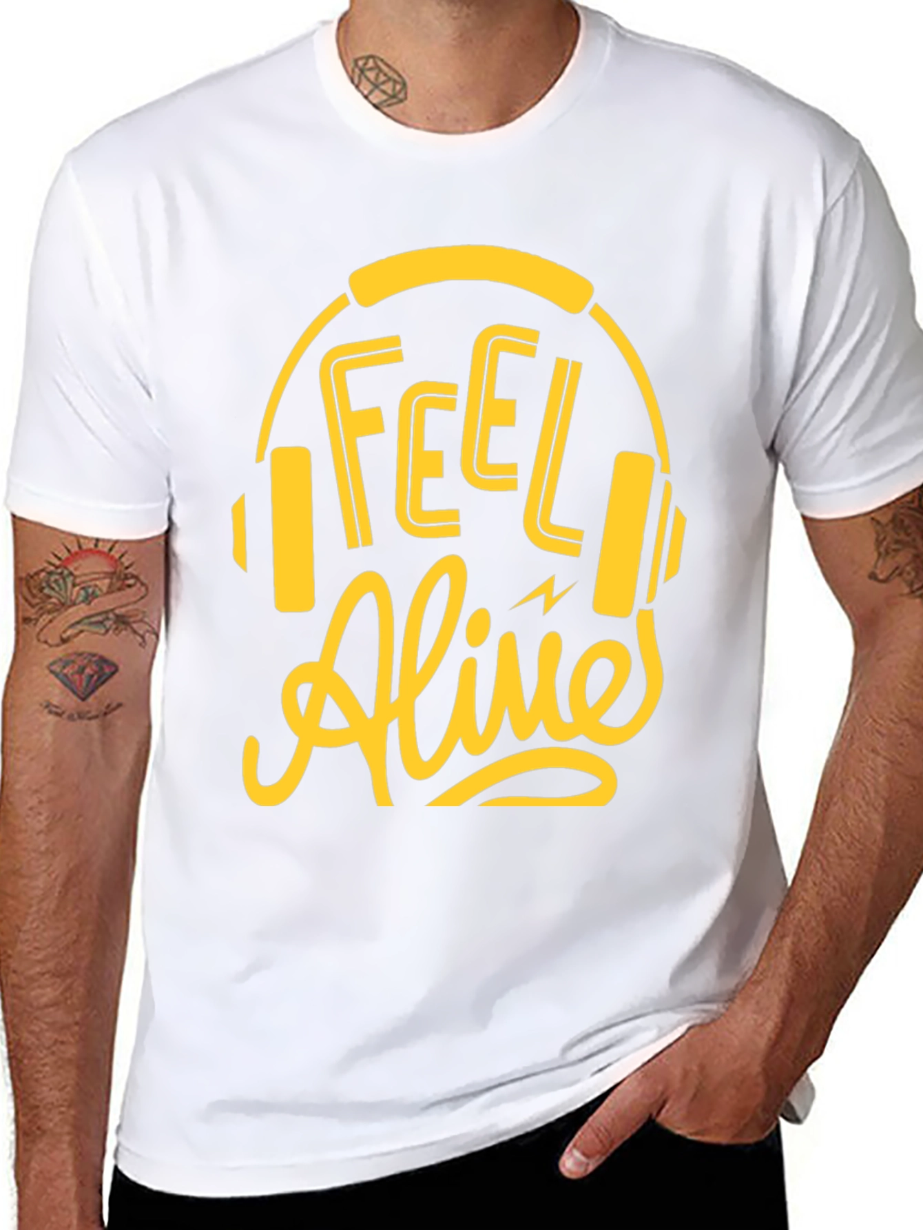 Feel Alive Headphones Graphic Tee - Black