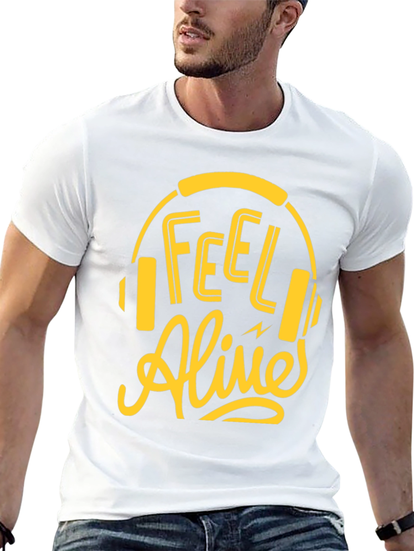 Feel Alive Headphones Graphic Tee - Black