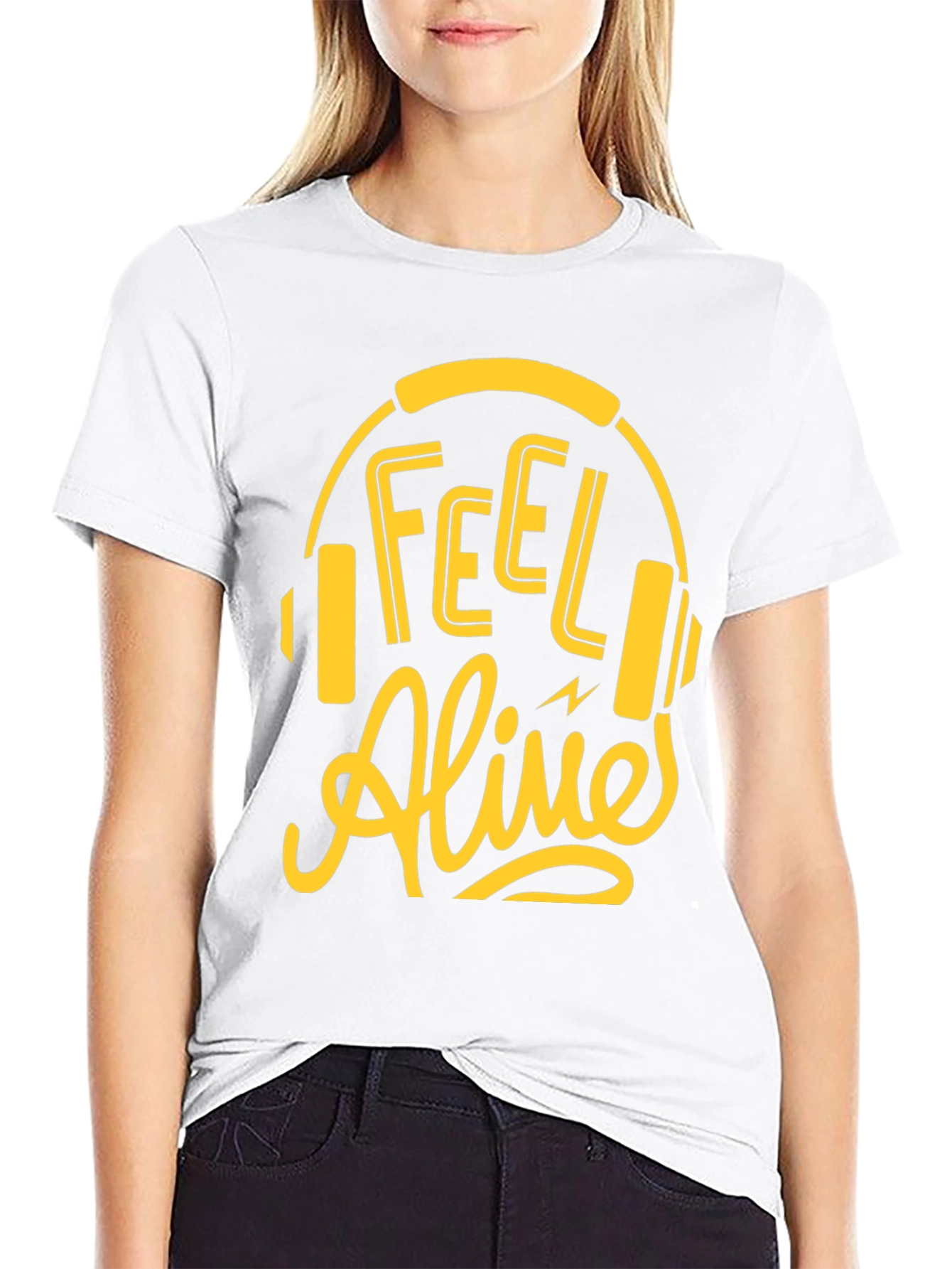 Feel Alive Headphones Graphic Tee - Black