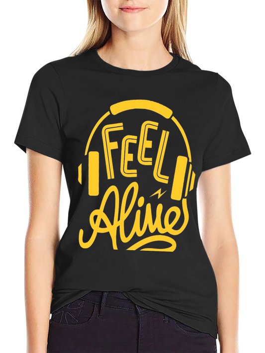 Feel Alive Headphones Graphic Tee - Black