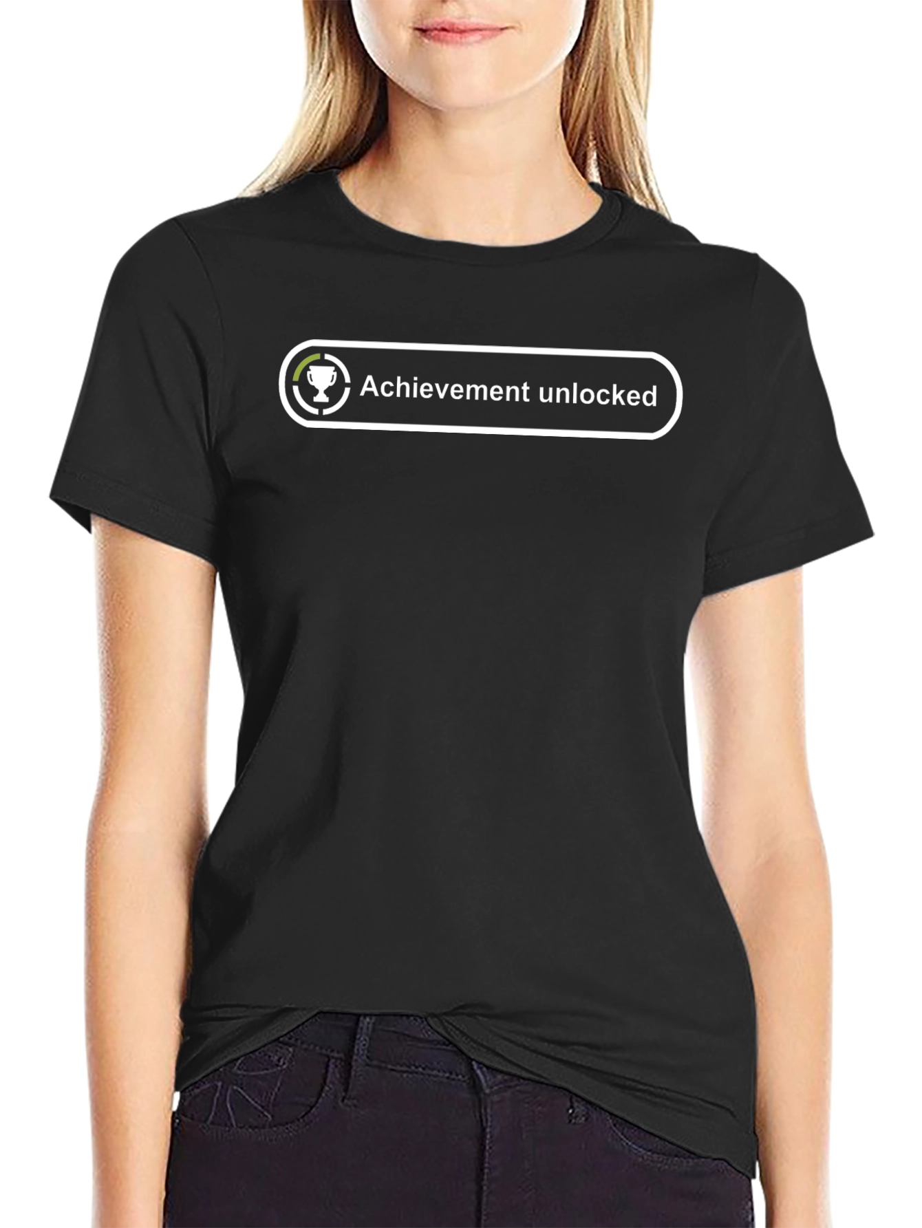 Achievement Unlocked Black Tee - Gamer Style