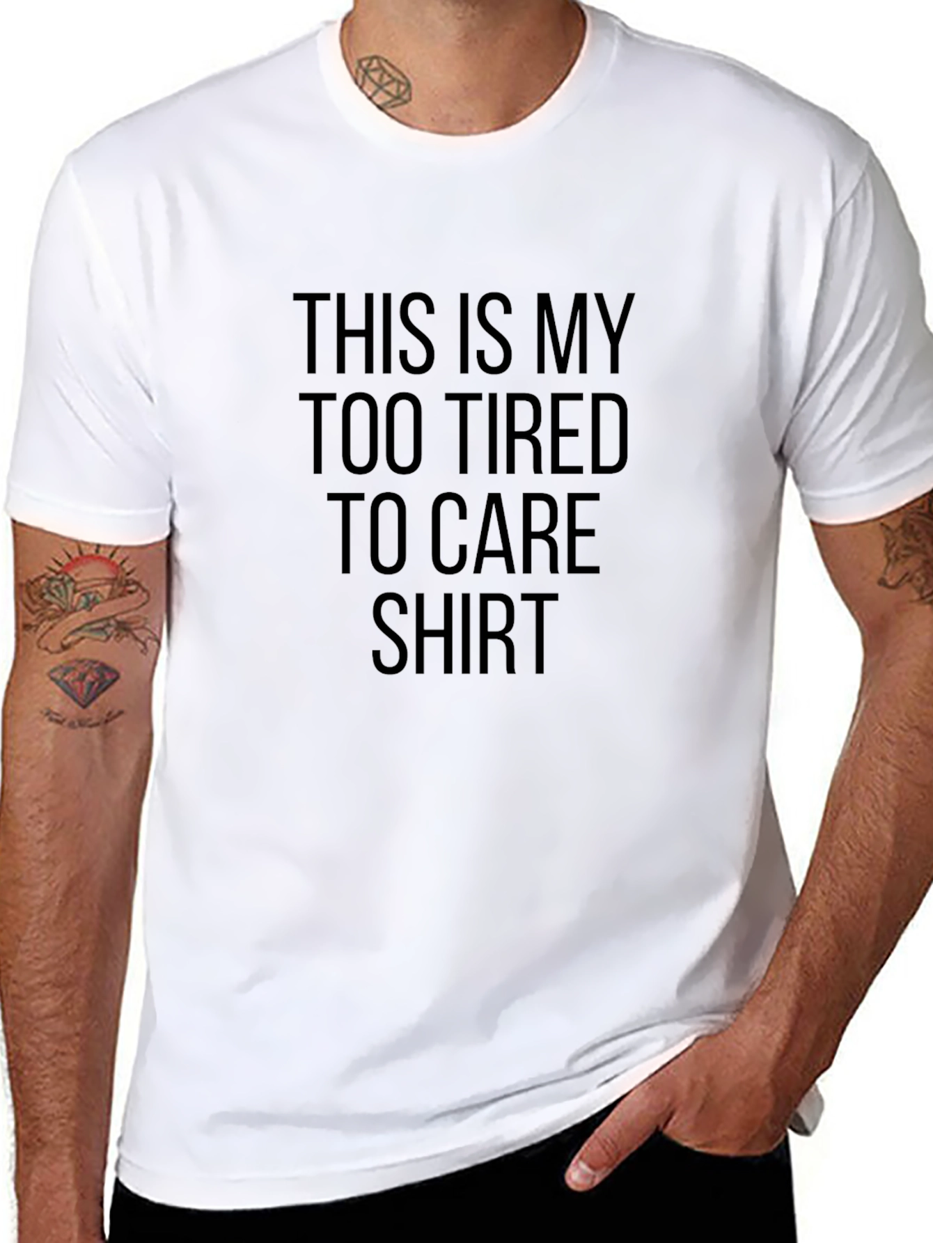 Too Tired To Care Graphic Tee