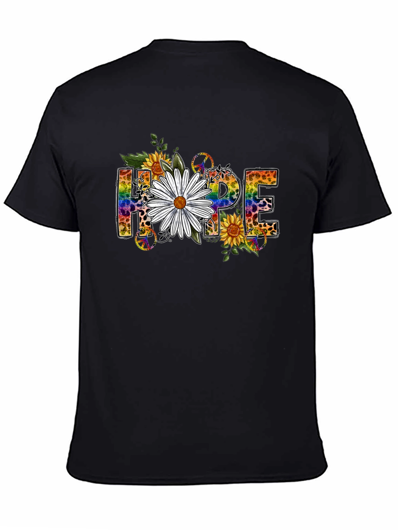 Hope Floral Graphic Tee - Black T-Shirt