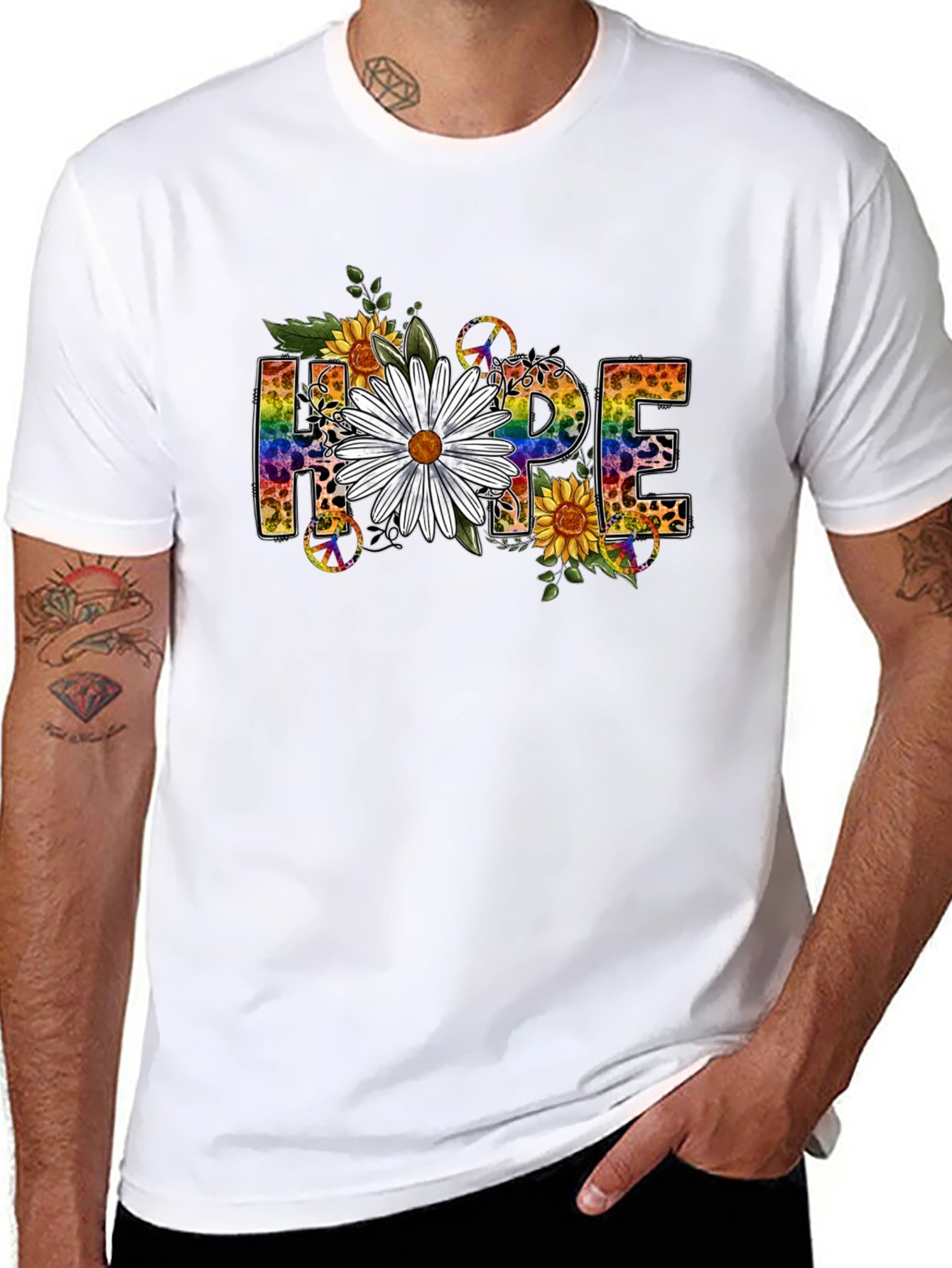 Hope Floral Graphic Tee - Black T-Shirt