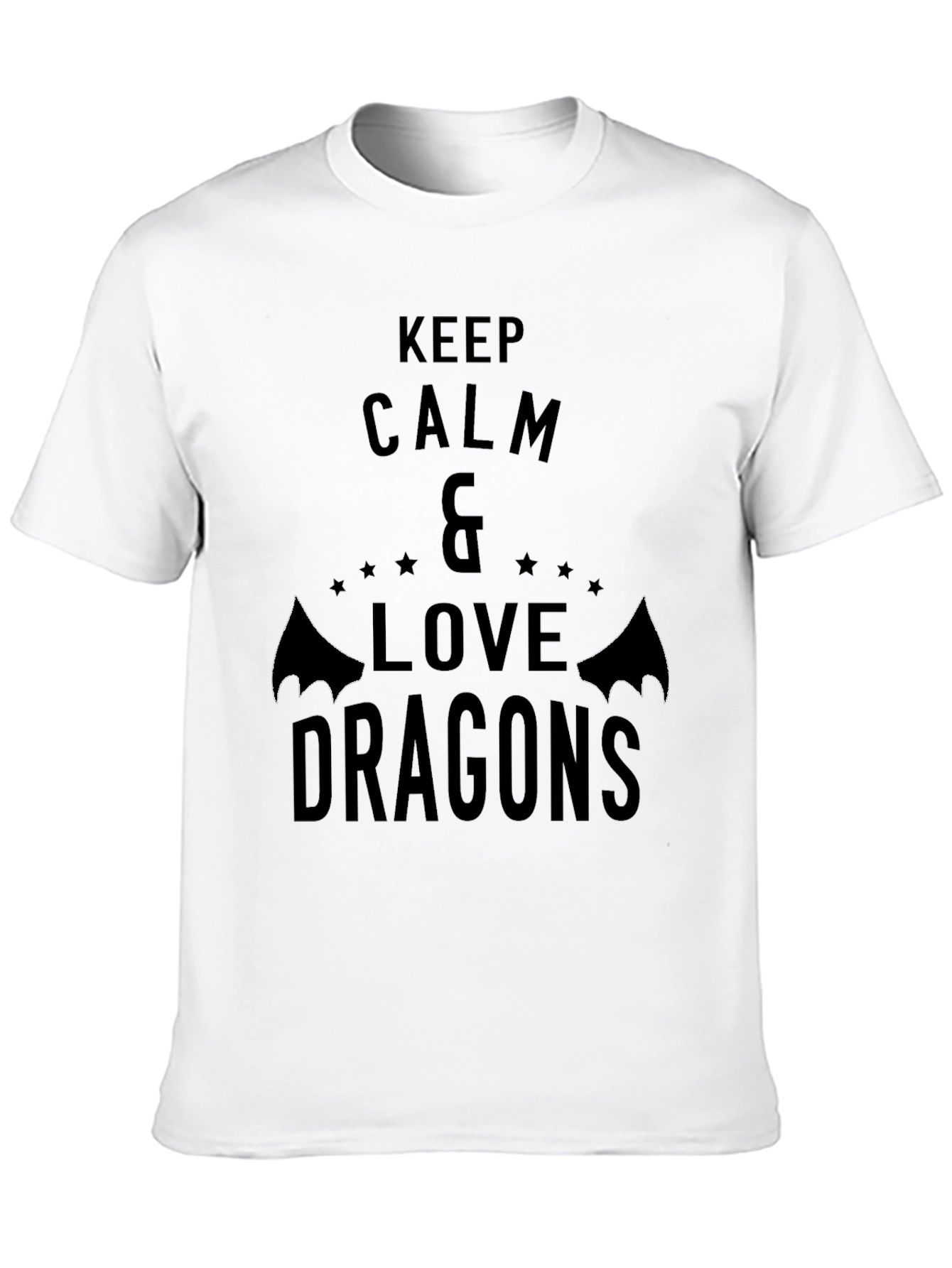 Keep Calm & Love Dragons Black Graphic Tee
