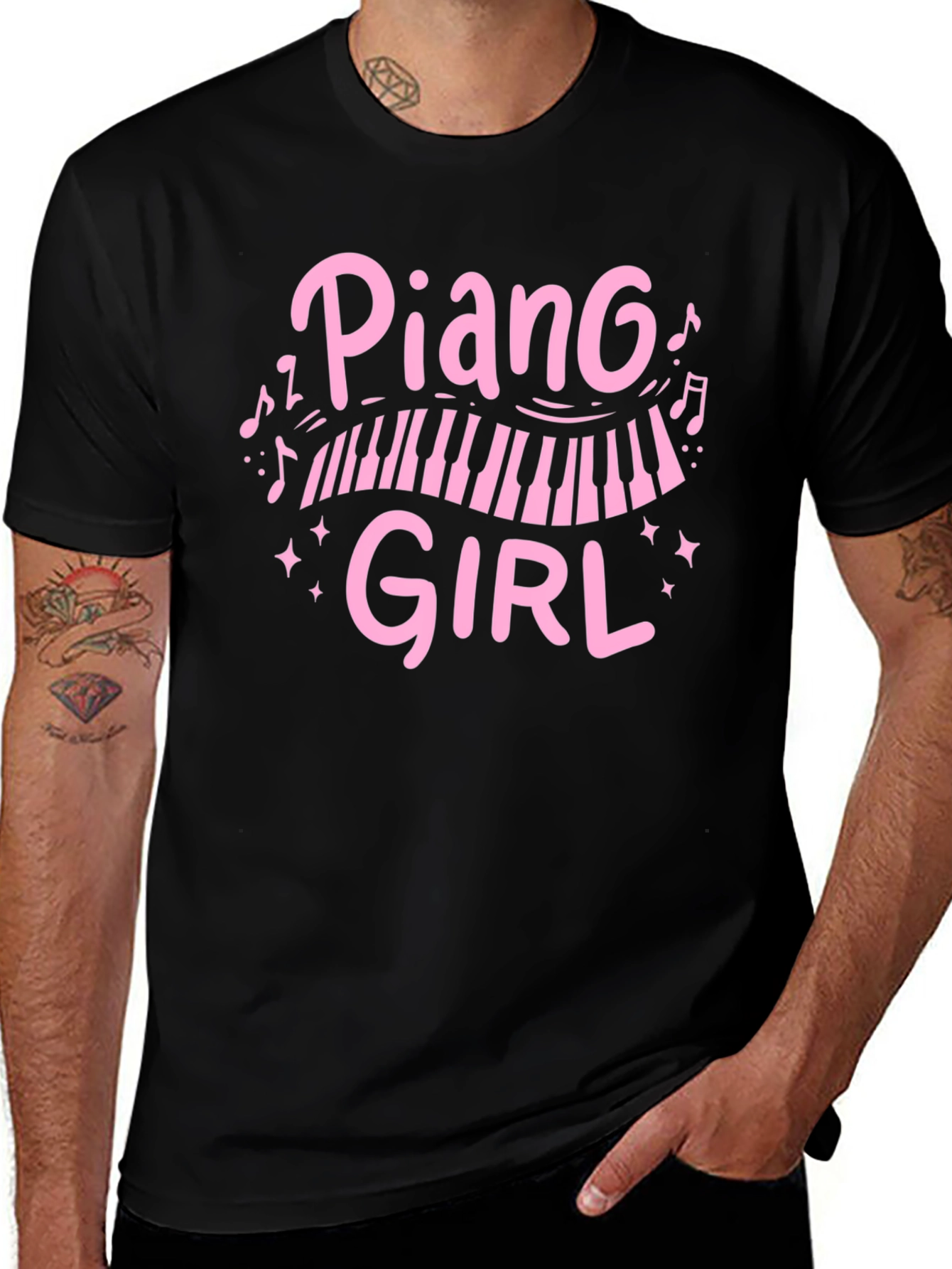 Piano Girl T-Shirt - Black