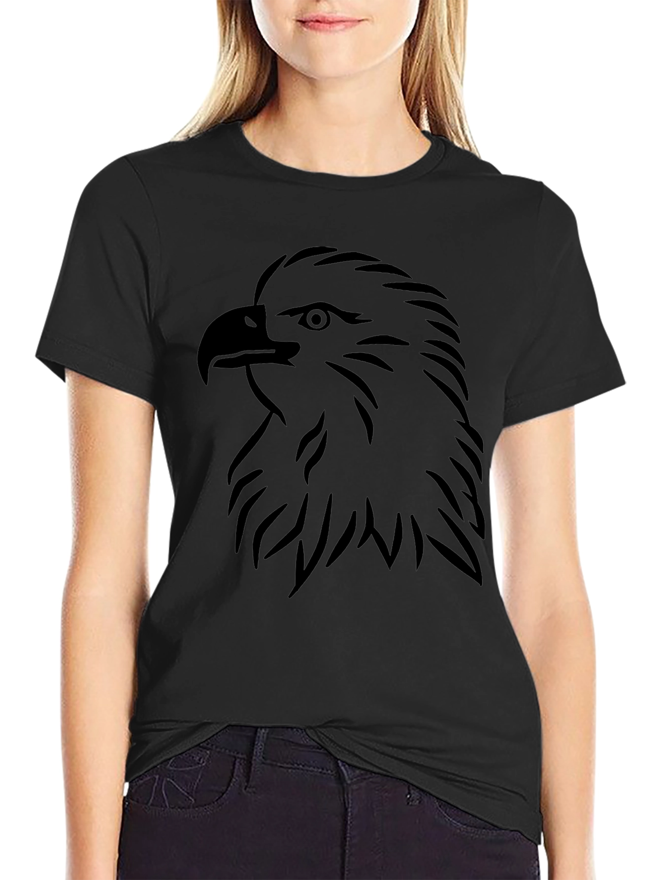Eagle Head Graphic Black T-Shirt