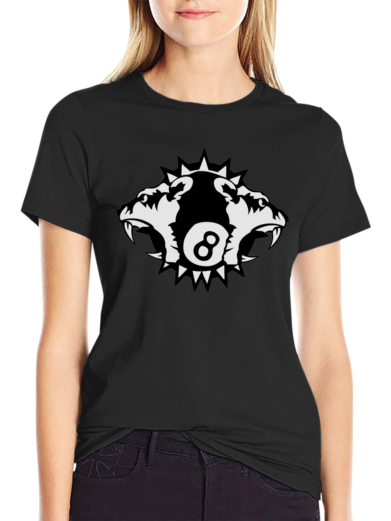 Edgy Eight Ball Wolf Pack Graphic Tee