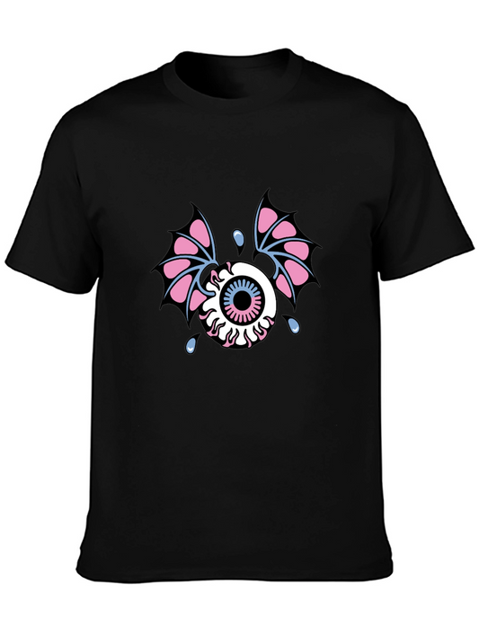 Eye With Wings Graphic Tee - Black Cotton