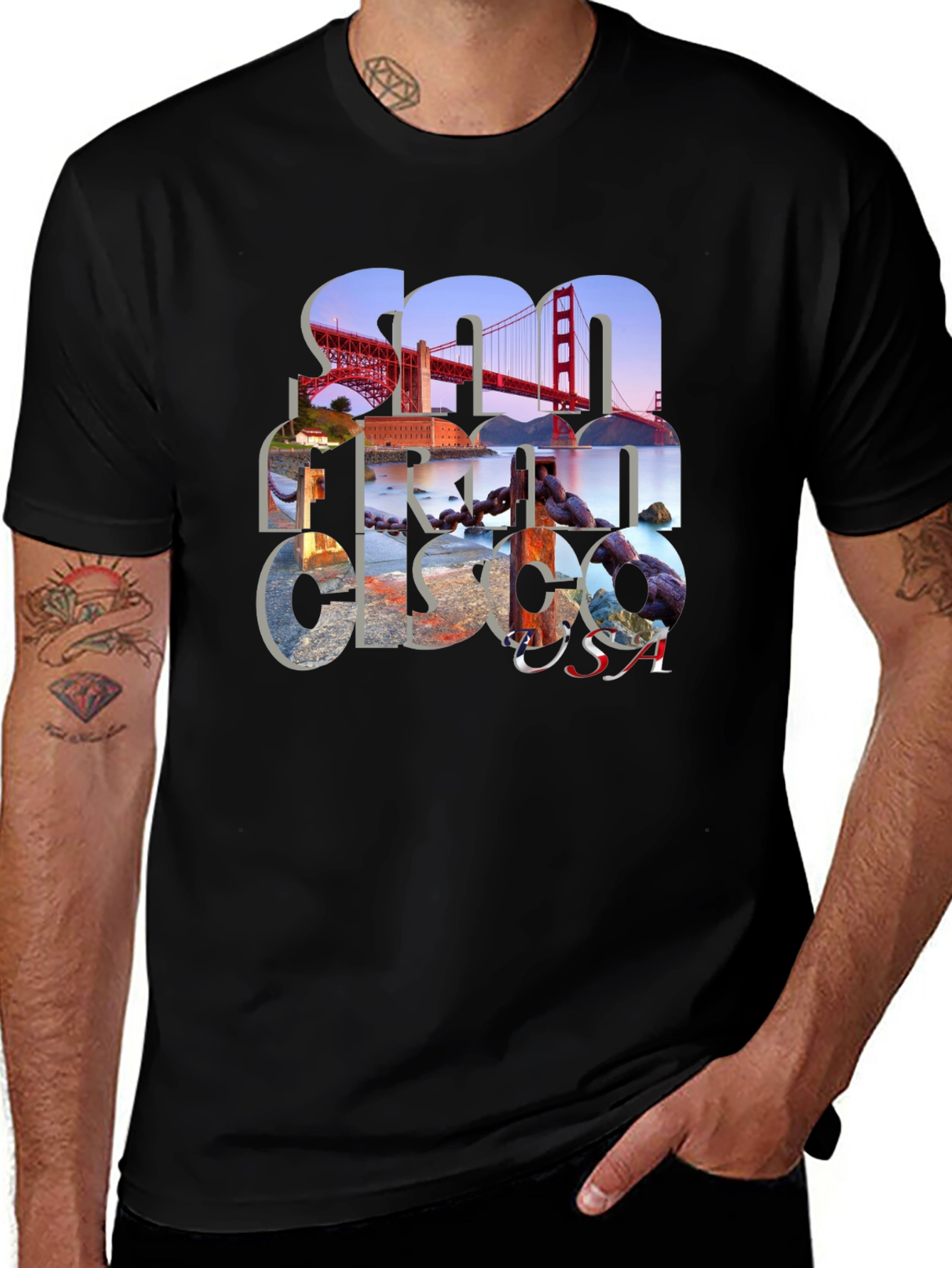San Francisco Graphic Print Black T-Shirt
