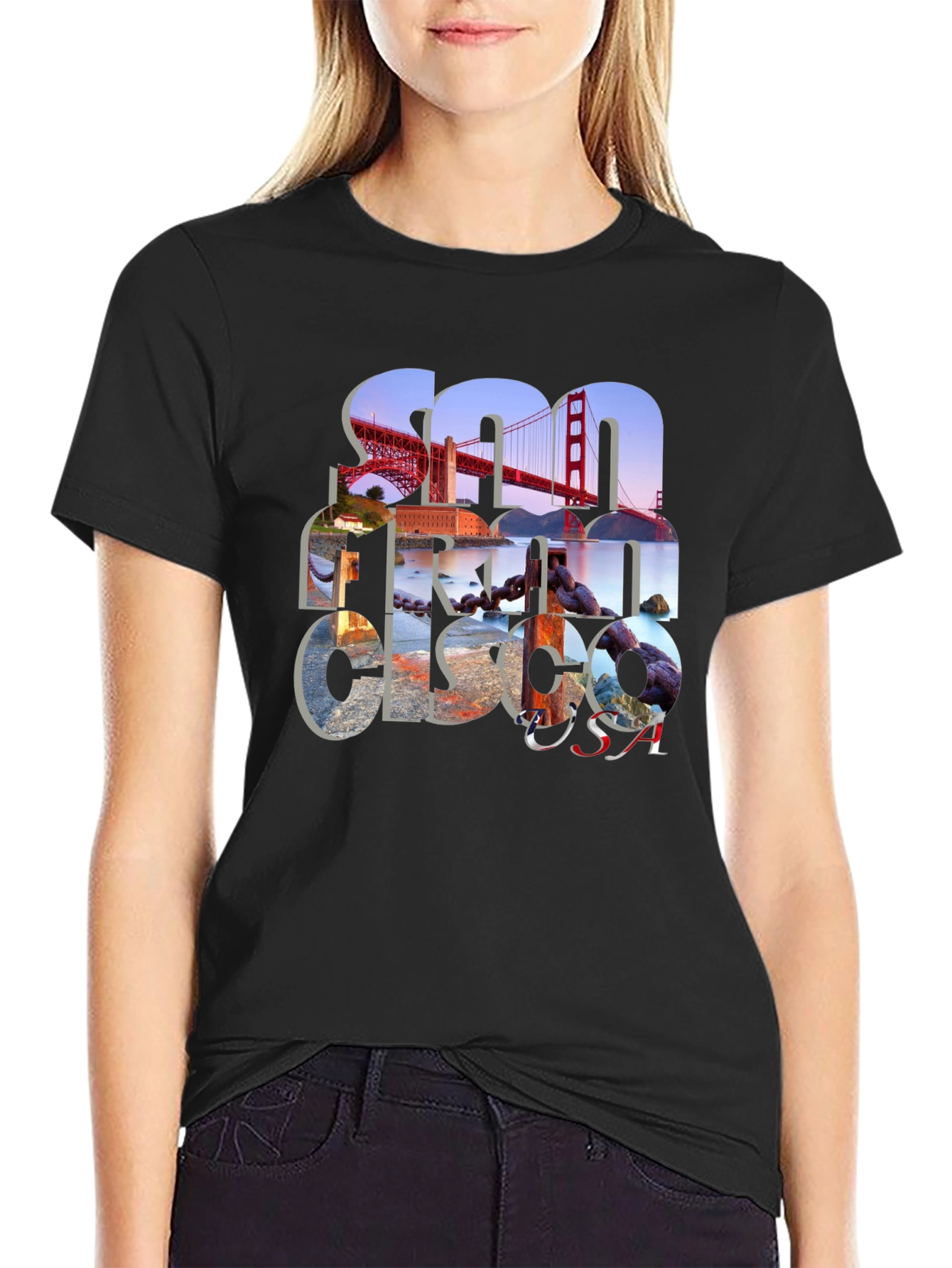 San Francisco Graphic Print Black T-Shirt