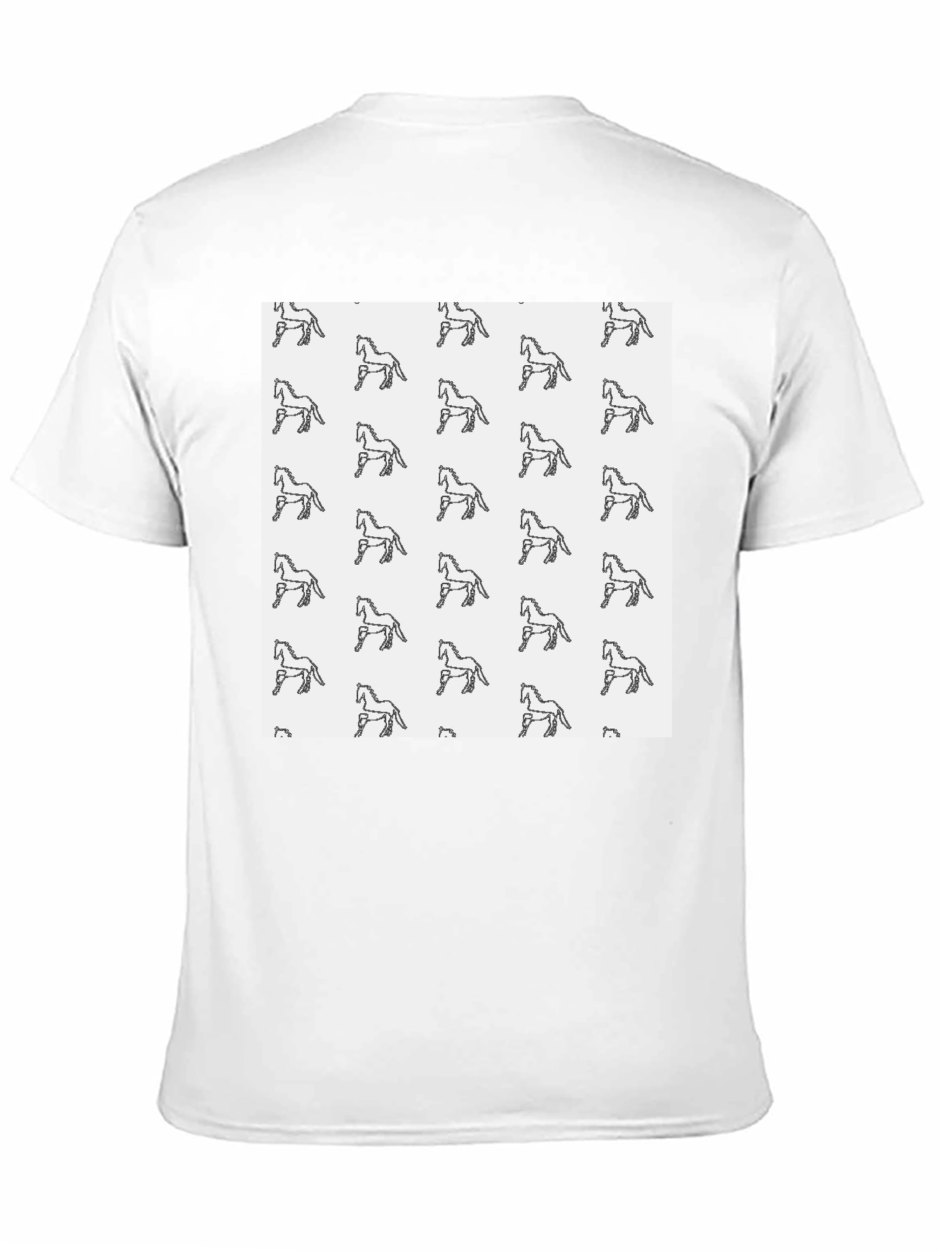 Horse Pattern Black T-Shirt