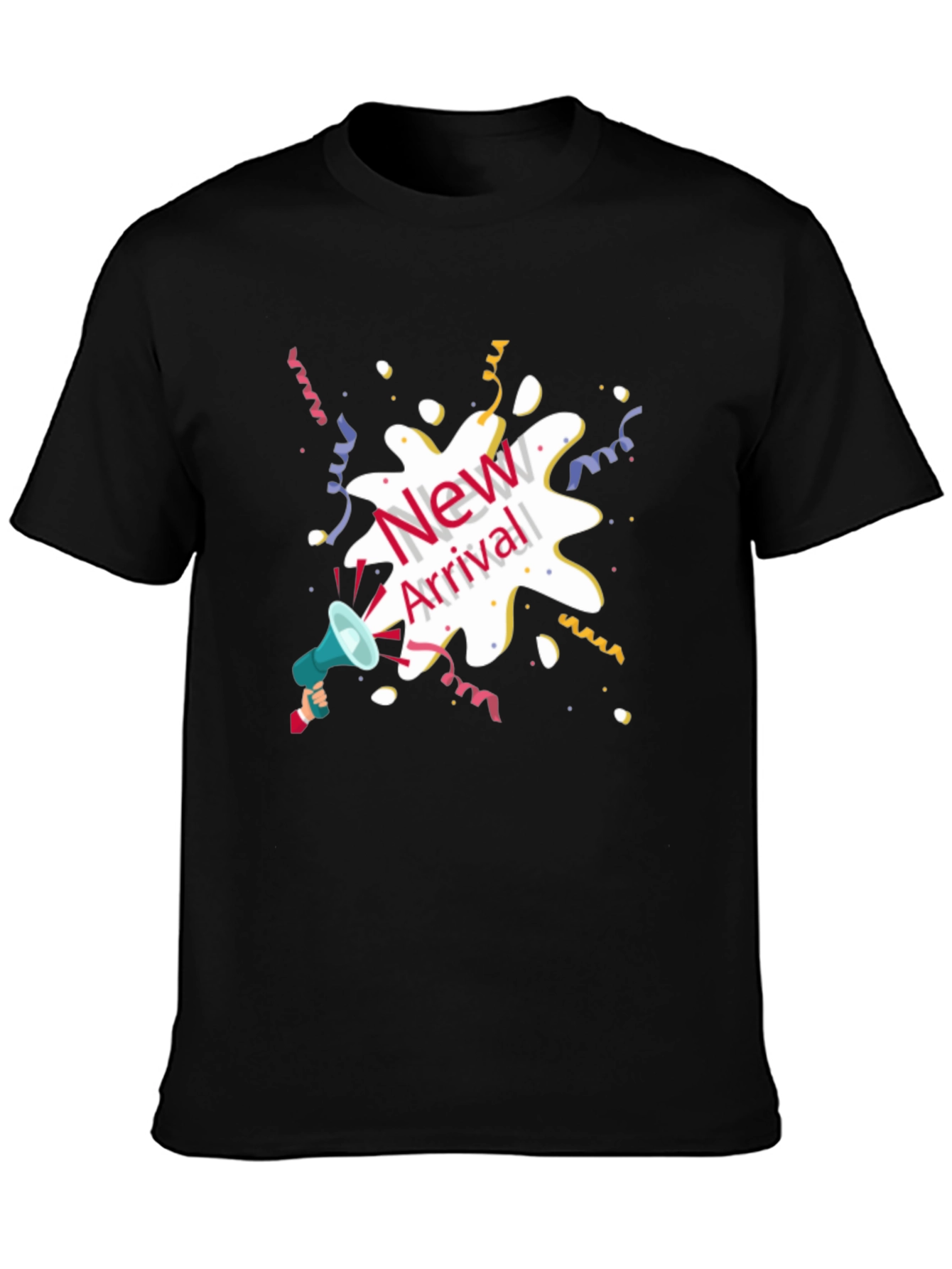 New Arrival Graphic Tee - Black Cotton Blend T-Shirt