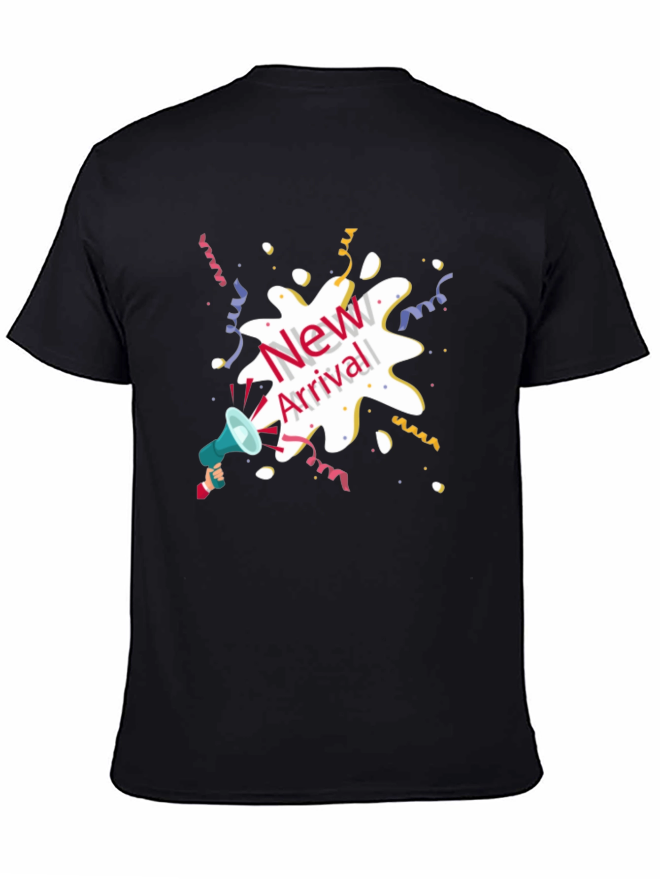 New Arrival Graphic Tee - Black Cotton Blend T-Shirt