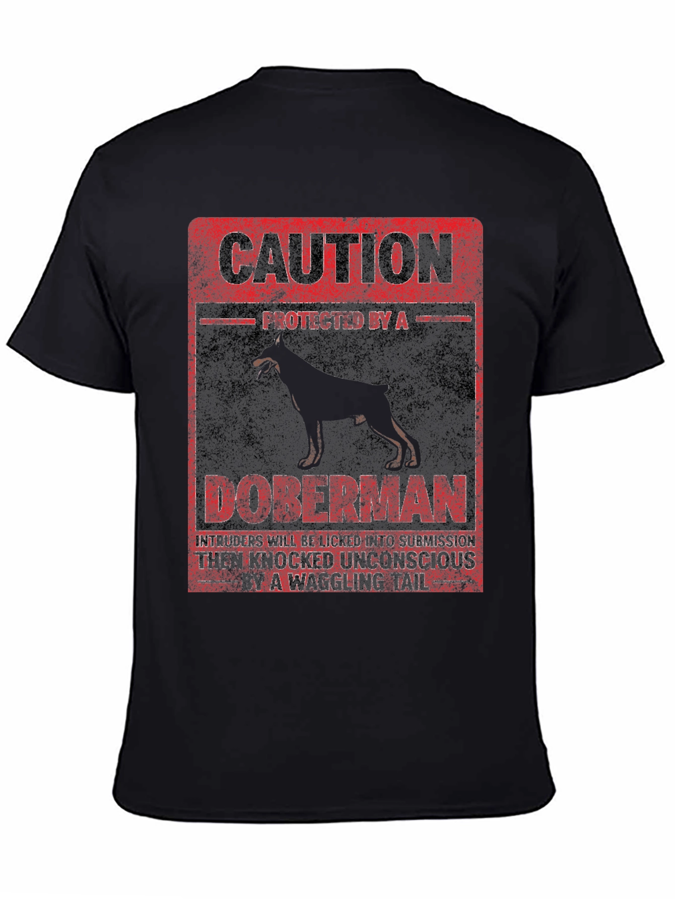 Caution Doberman Protected T-Shirt