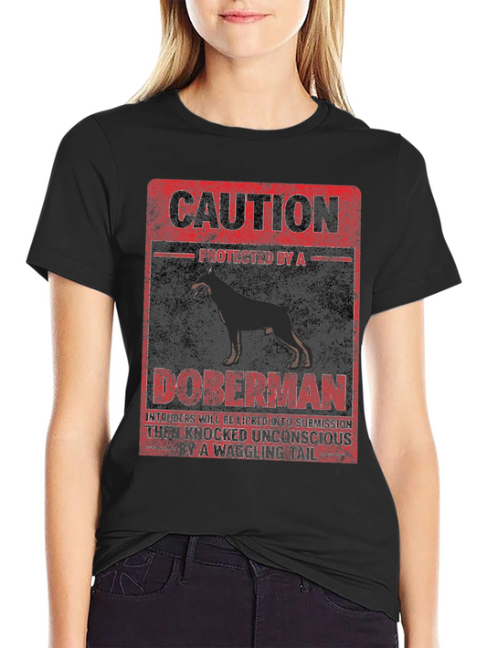 Caution Doberman Protected T-Shirt