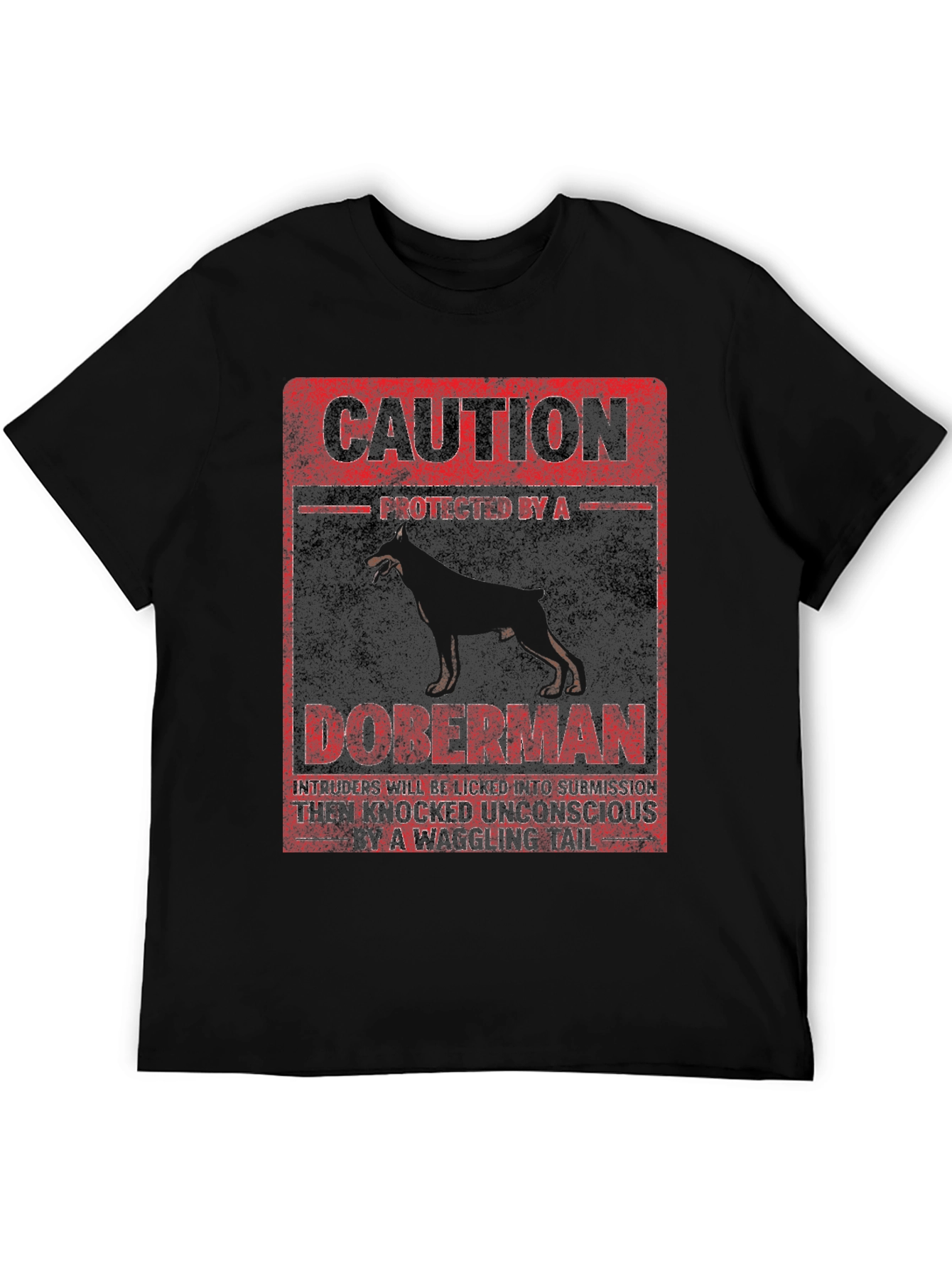 Caution Doberman Protected T-Shirt