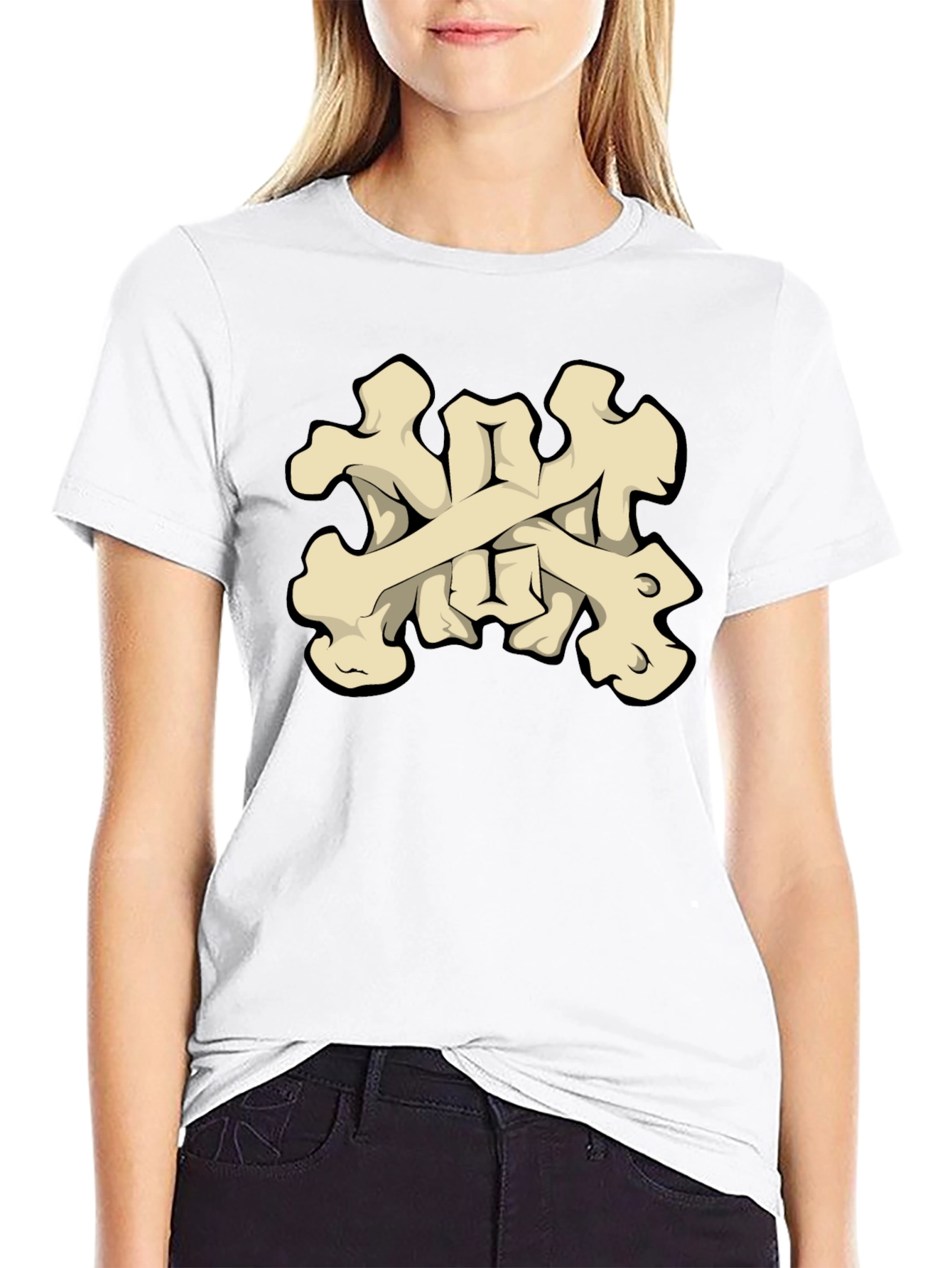 Bone Crossbones Graphic Tee - Black T-Shirt