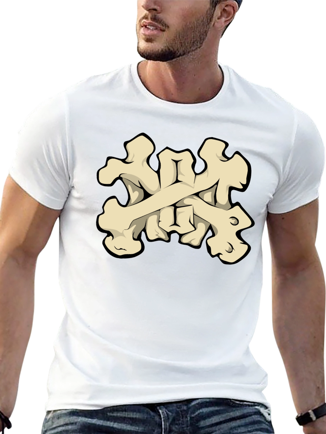 Bone Crossbones Graphic Tee - Black T-Shirt