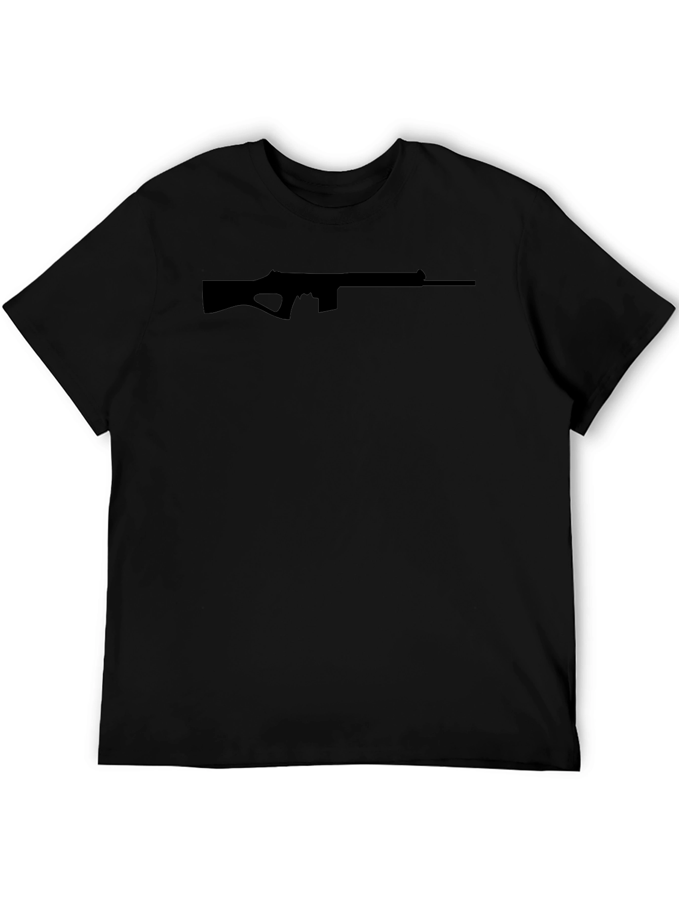 Gun Silhouette Graphic T-Shirt - Mens Crew Neck Tee