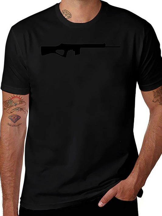 Gun Silhouette Graphic T-Shirt - Mens Crew Neck Tee