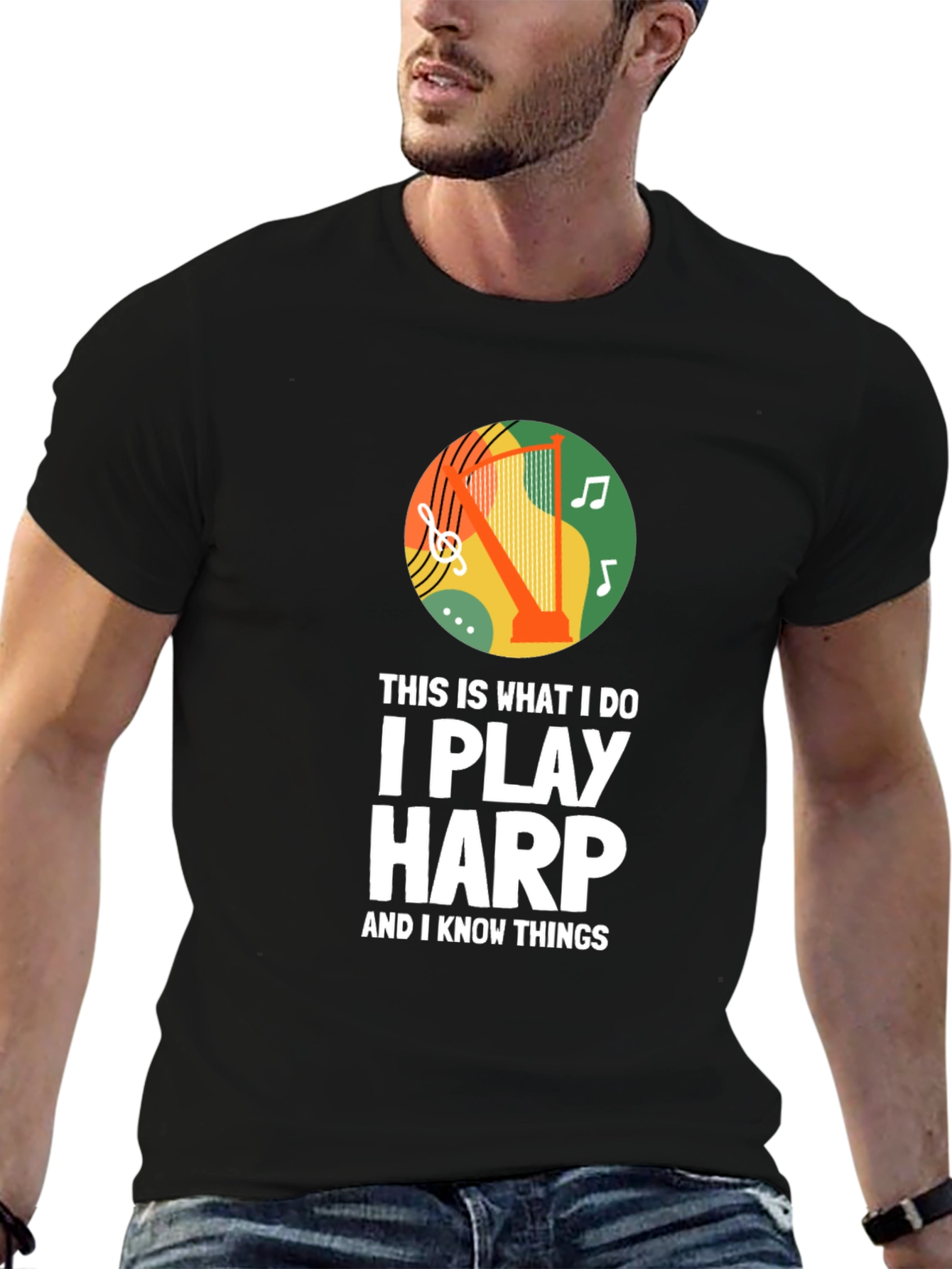I Play Harp T-Shirt - Musician Novelty Tee