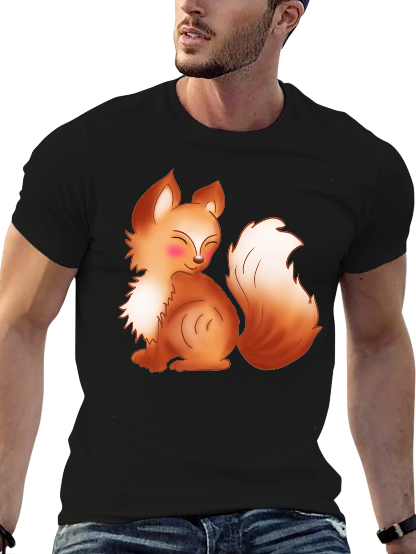 Cute Cartoon Fox Graphic T-Shirt