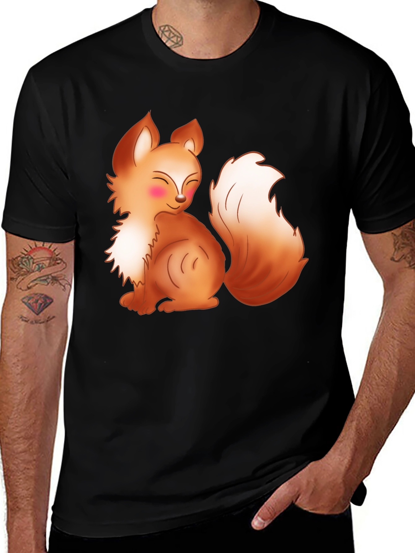Cute Cartoon Fox Graphic T-Shirt
