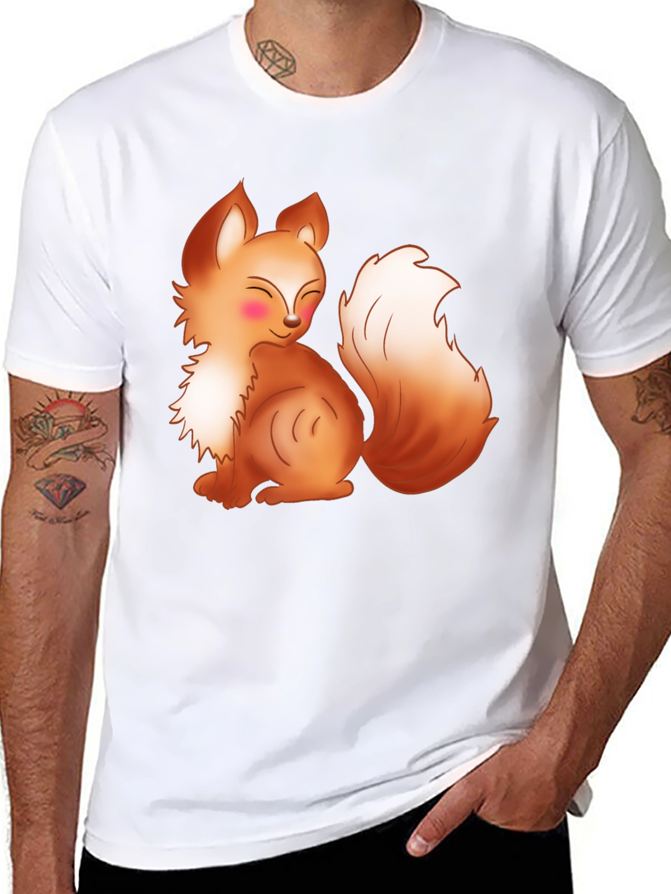 Cute Cartoon Fox Graphic T-Shirt