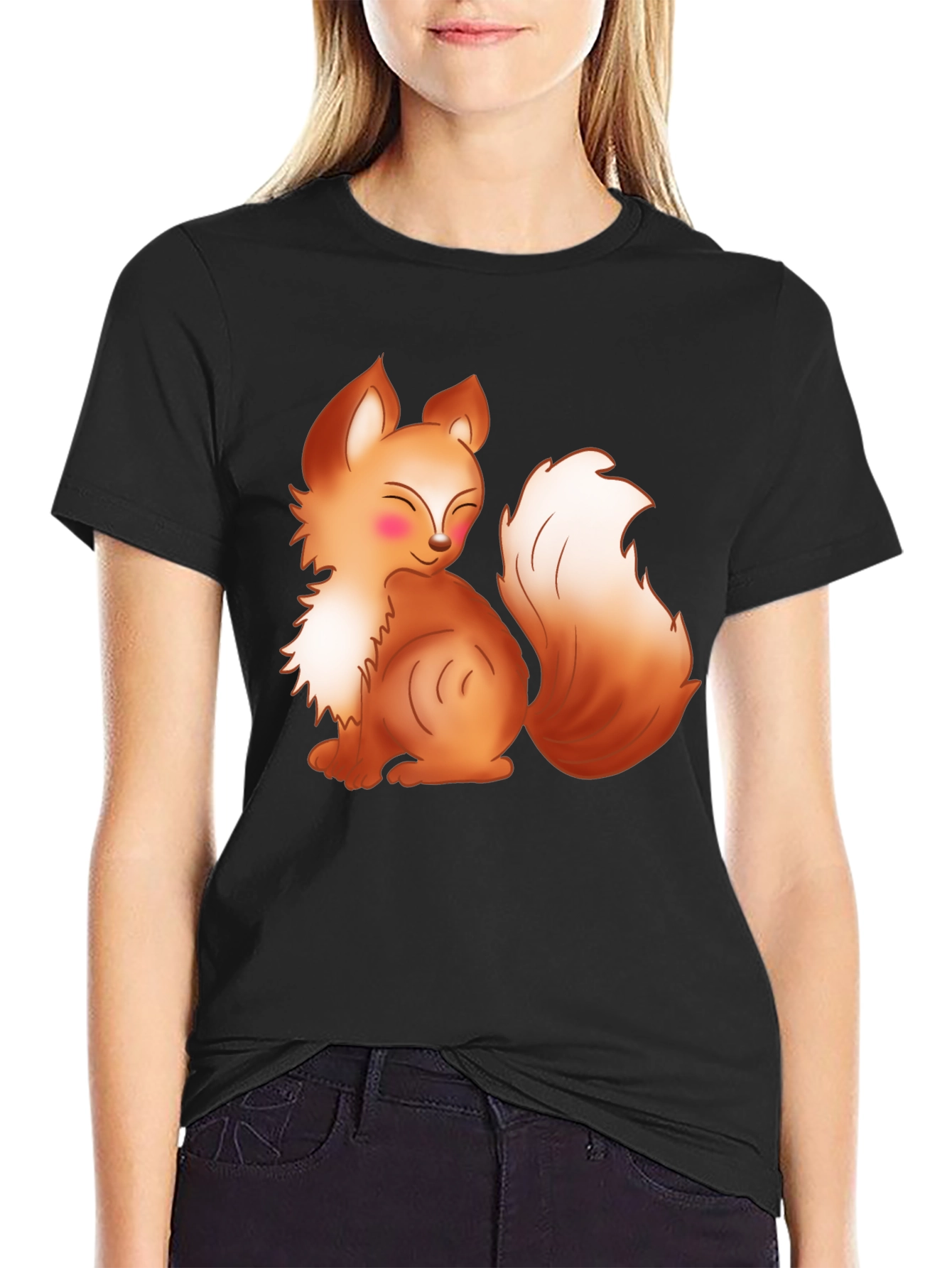 Cute Cartoon Fox Graphic T-Shirt