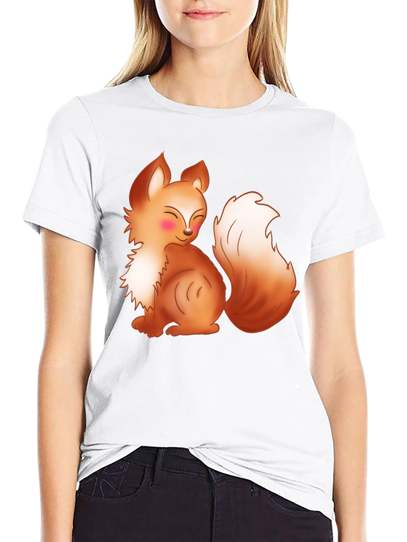 Cute Cartoon Fox Graphic T-Shirt