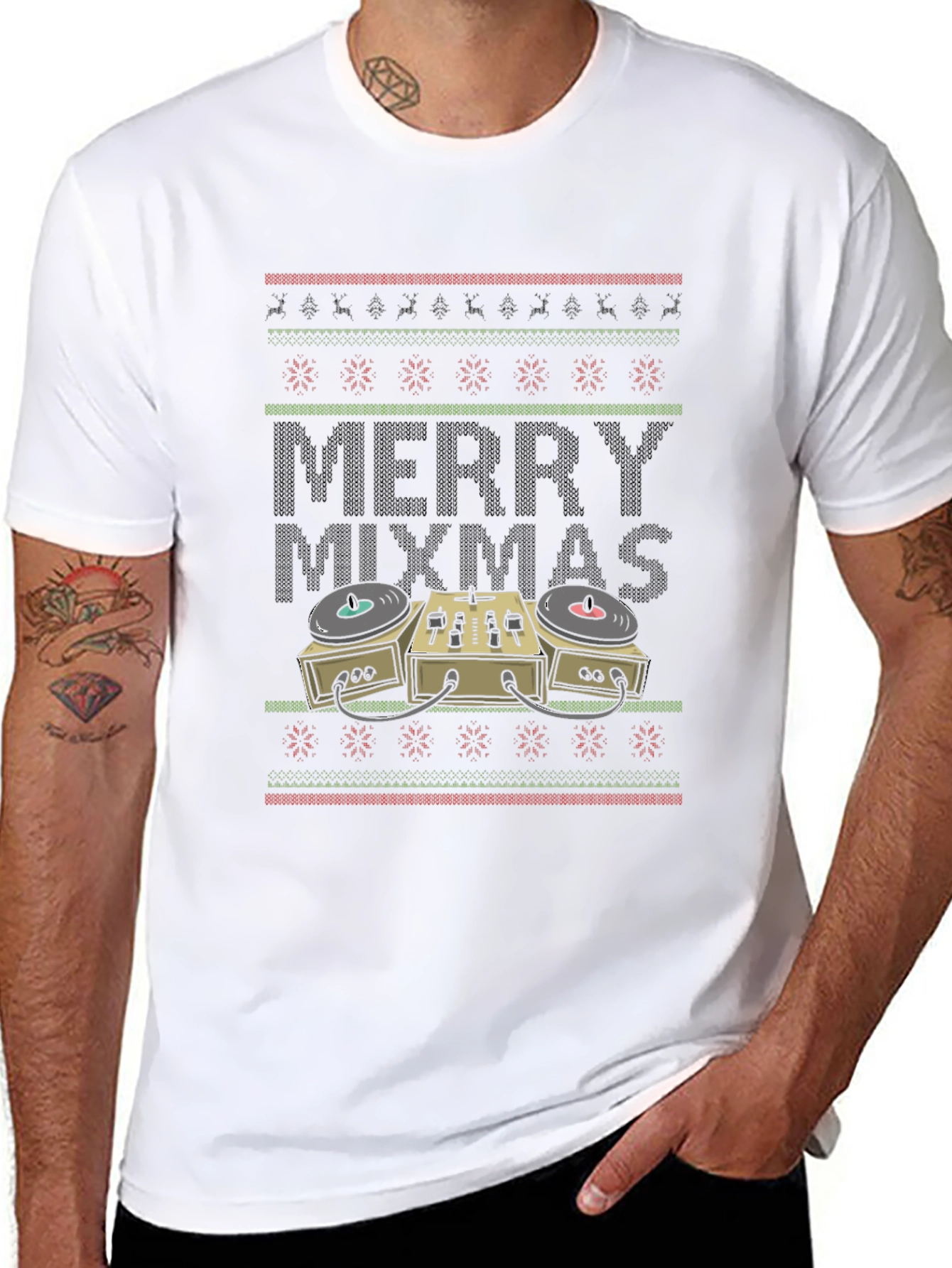 Merry Mixmas DJ Turntable Christmas Sweater T-Shirt