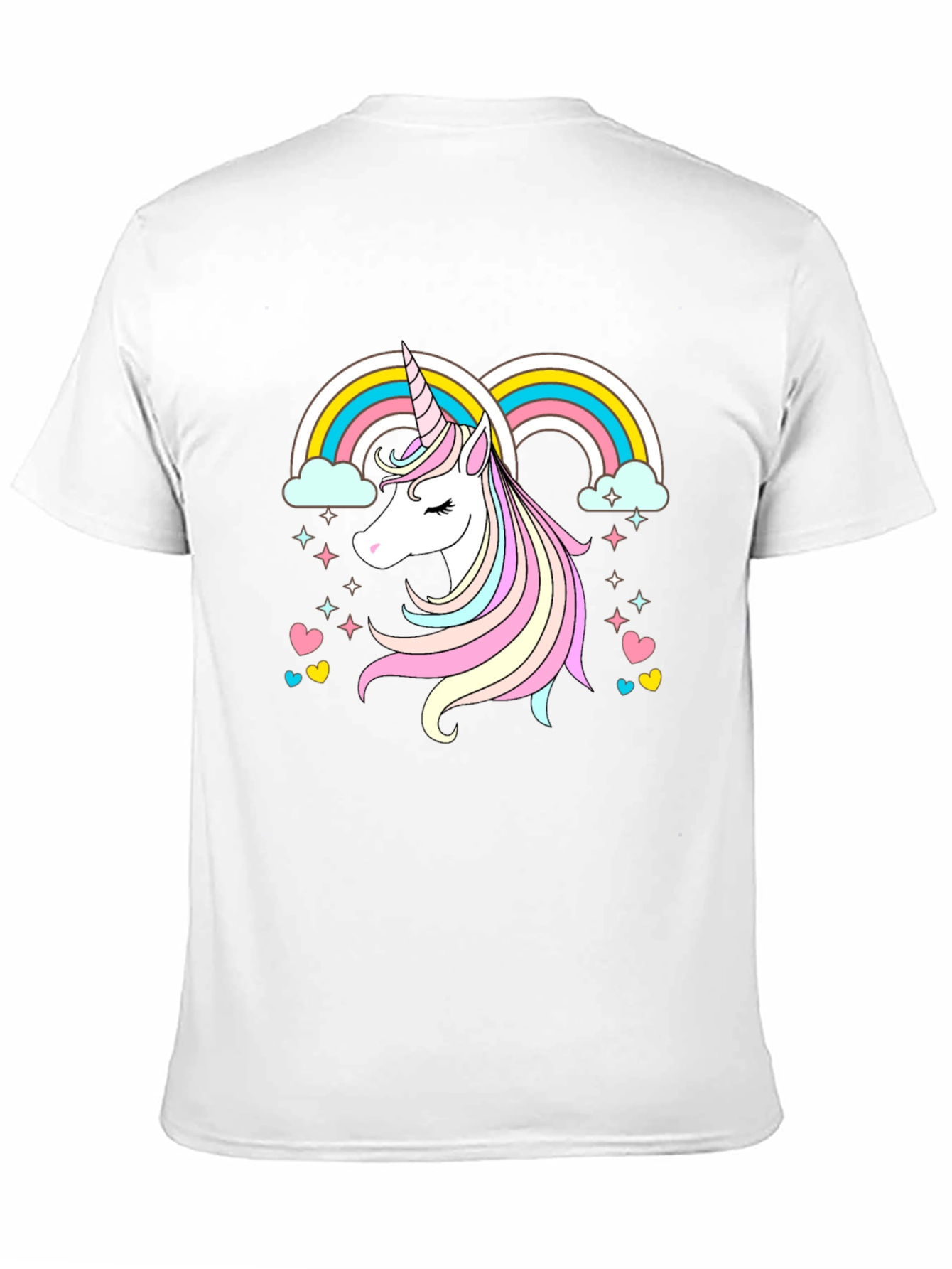 Unicorn Rainbow Graphic Tee - Black