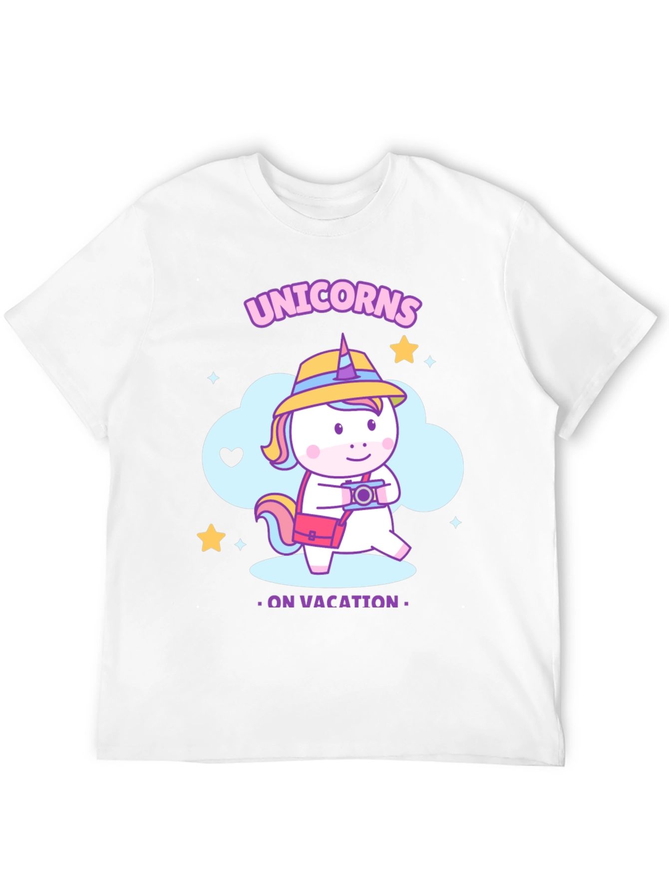 Unicorns on Vacation Black T-Shirt