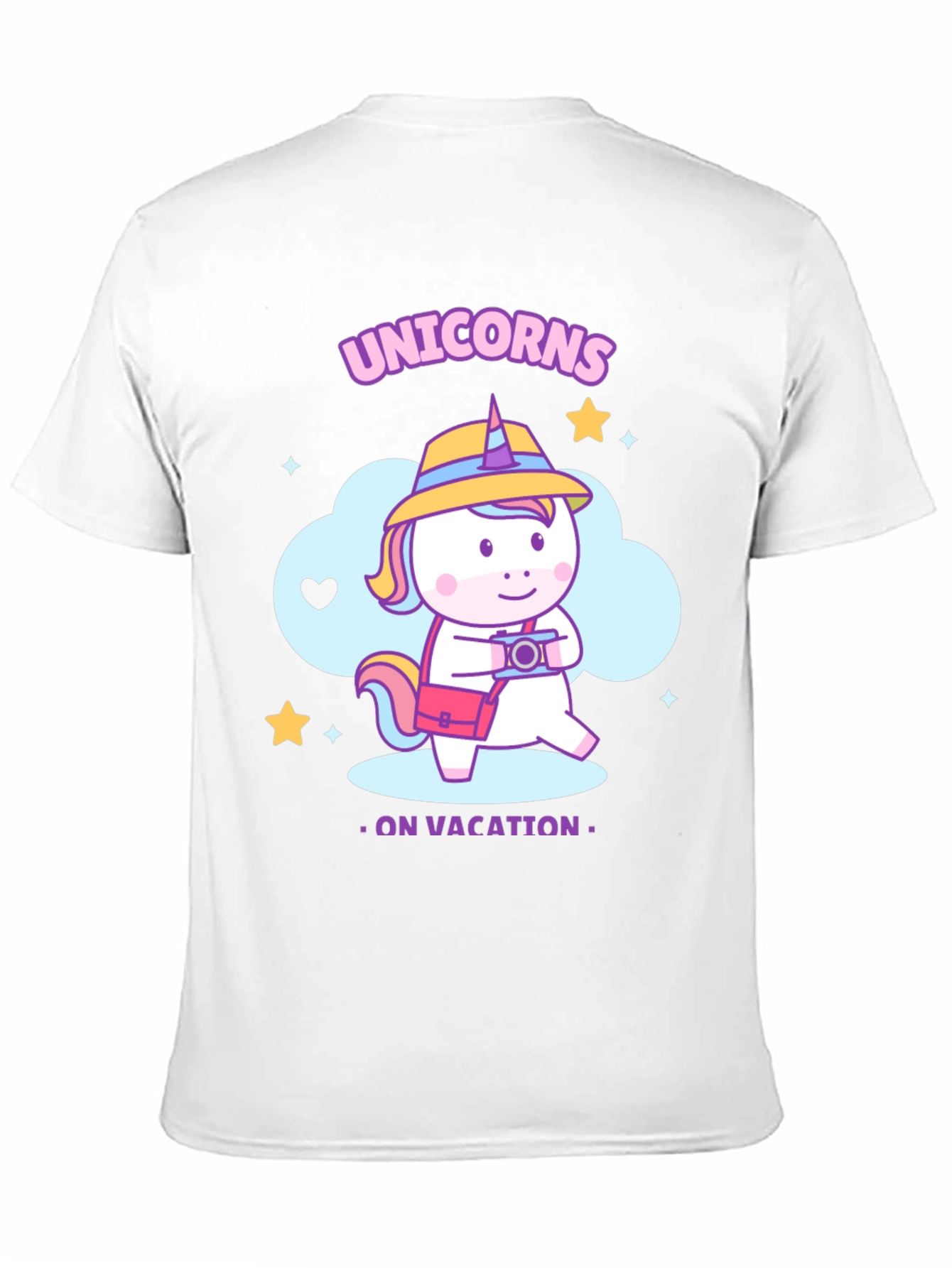 Unicorns on Vacation Black T-Shirt