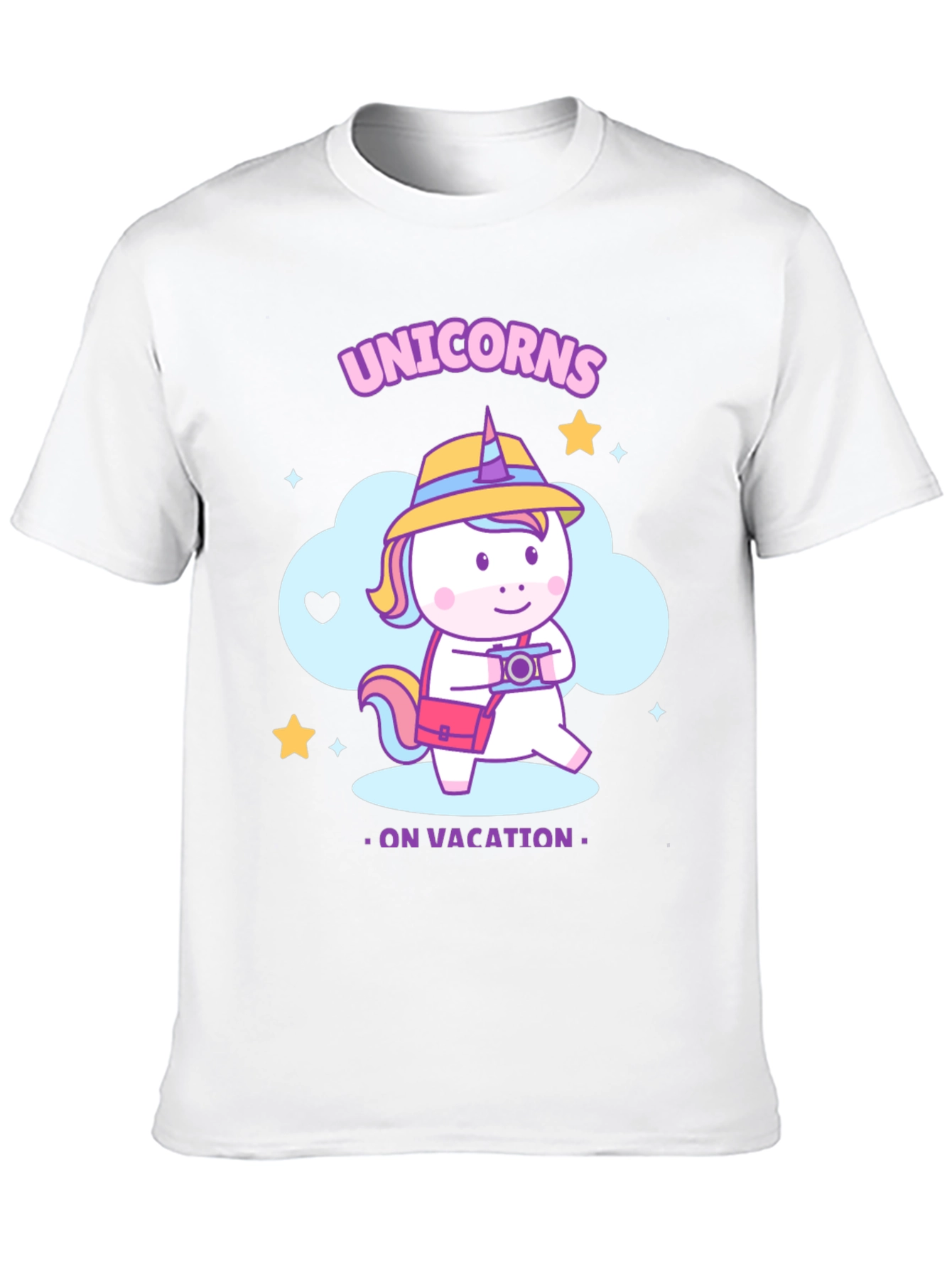 Unicorns on Vacation Black T-Shirt