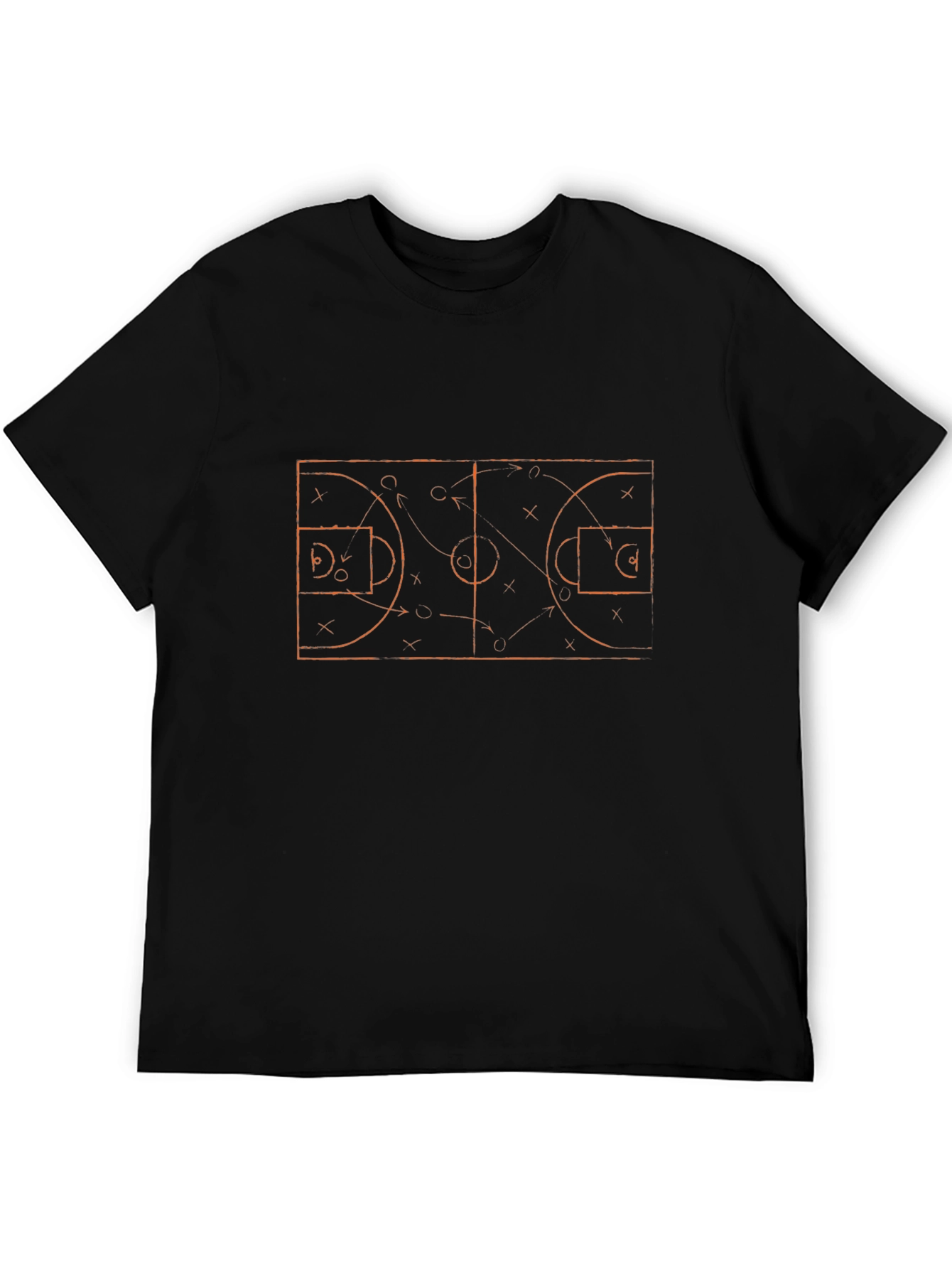Basketball Court Diagram Graphic Tee - Black