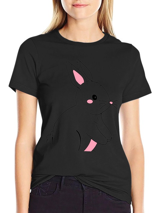 Black Rabbit Graphic Tee - Cute & Stylish
